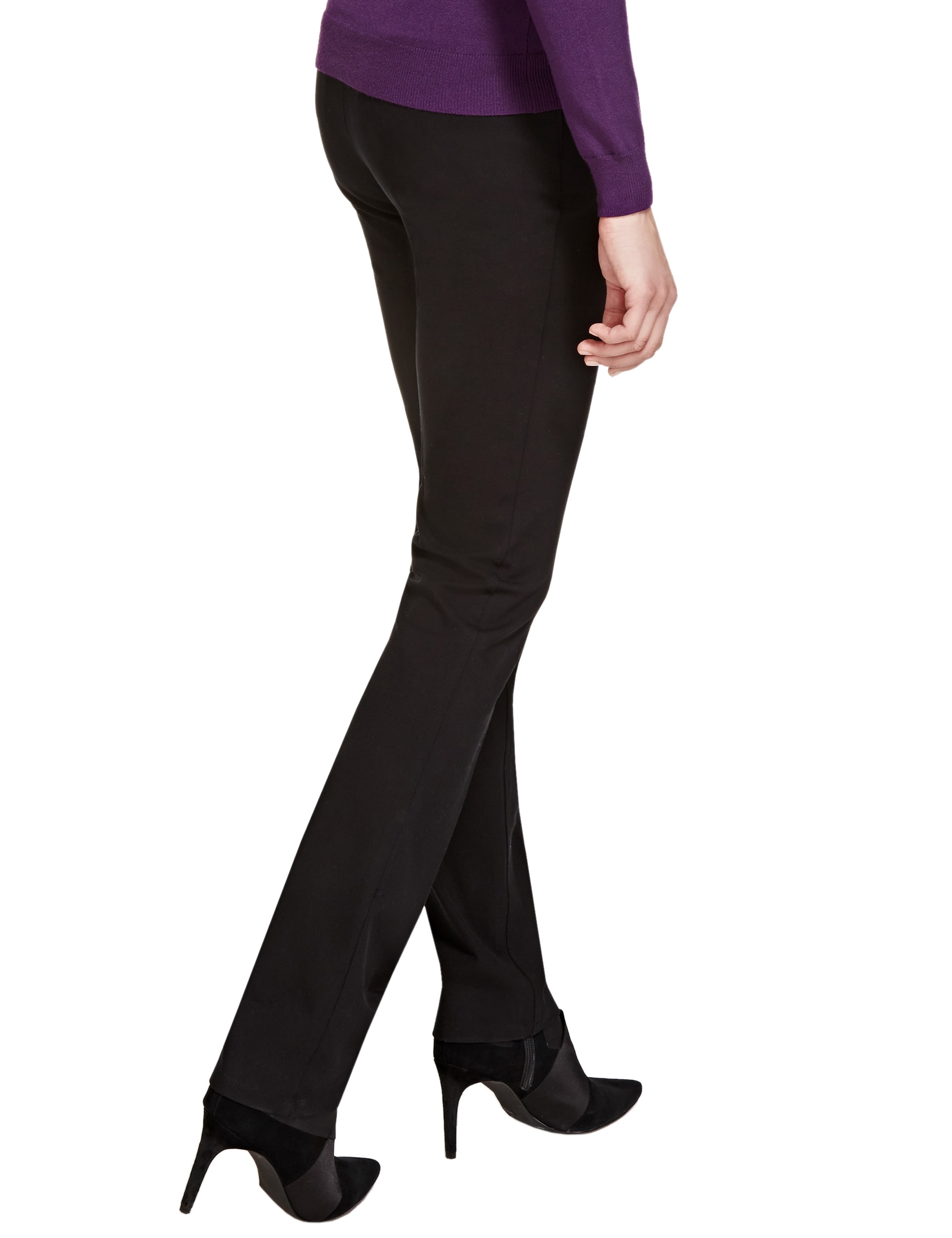 Roma Rise Cotton Rich 2-Way Stretch Slim Leg Trousers Image 2 of 4