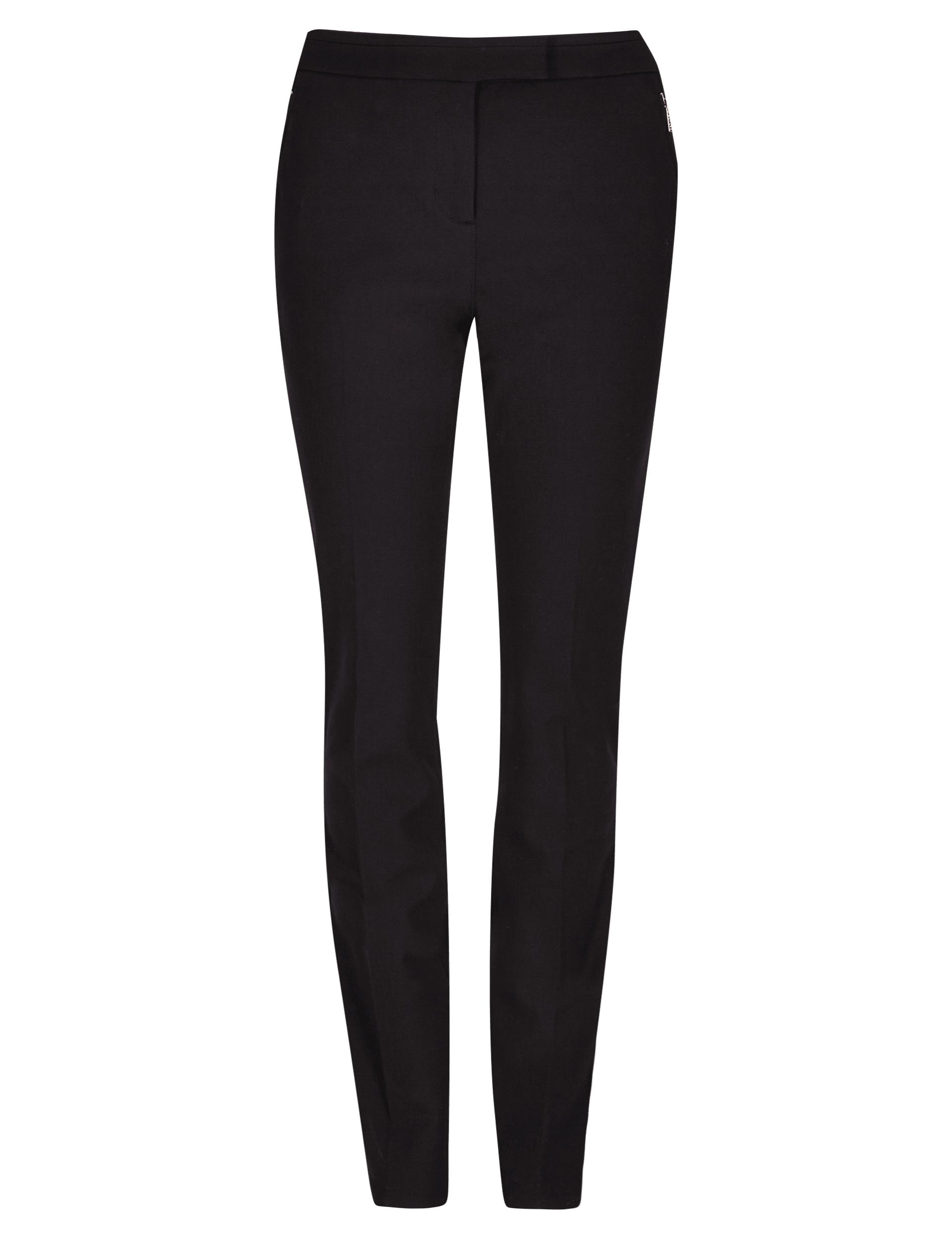 Ankle Length Cotton Formal Trousers Black Solid Ankle Length
