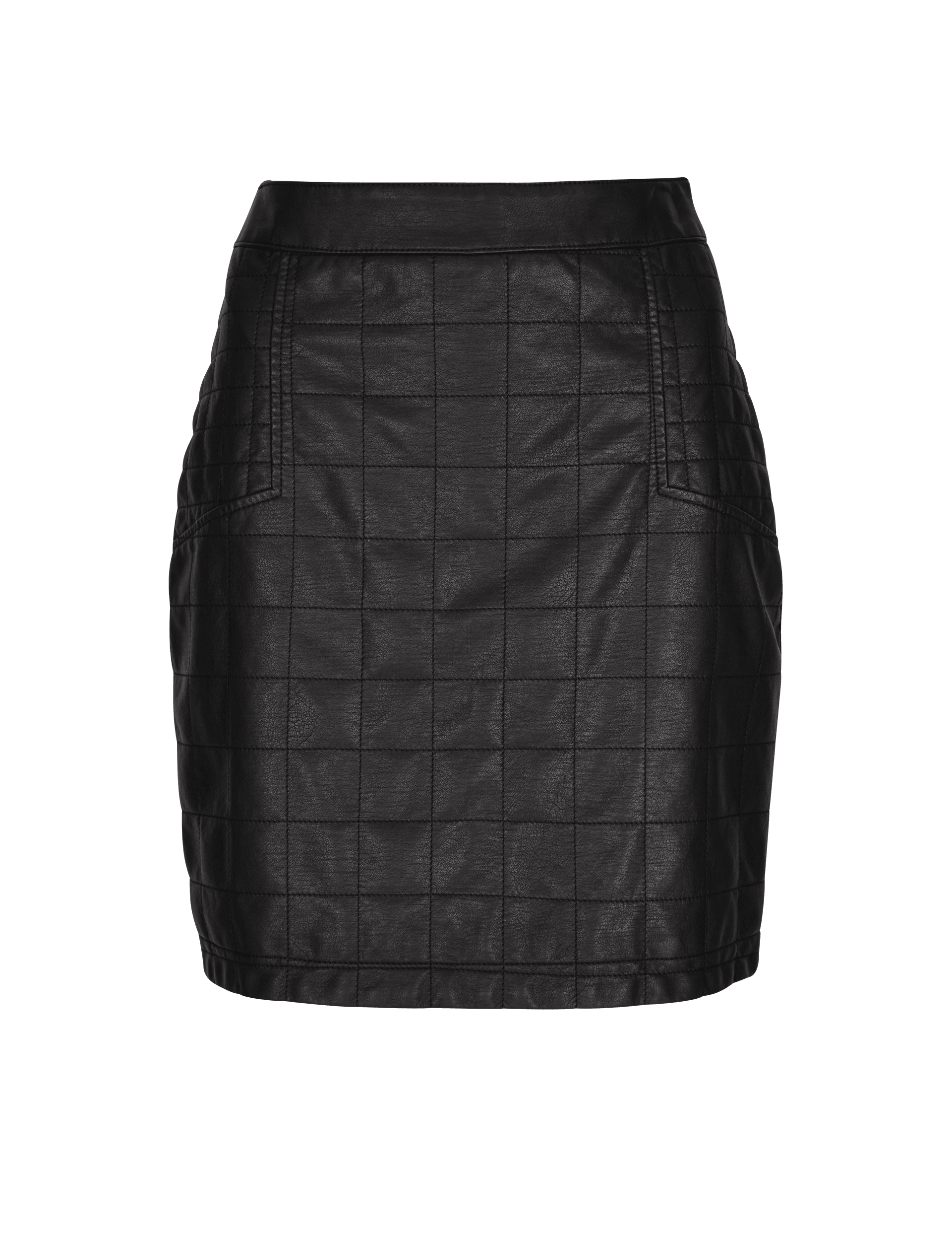 Quilted faux leather mini skirt hotsell