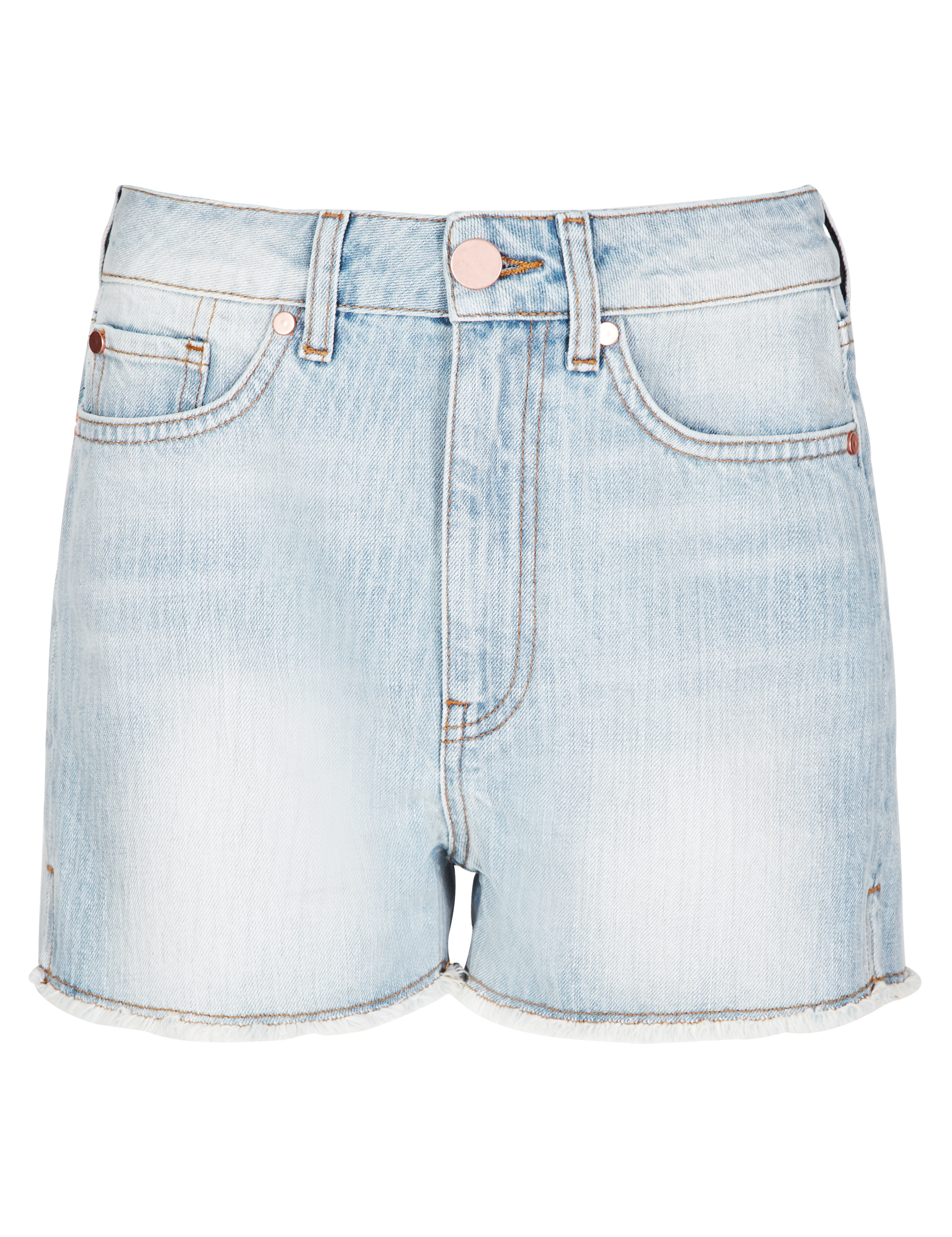 Faded Striped Denim Shorts Image 2 of 4