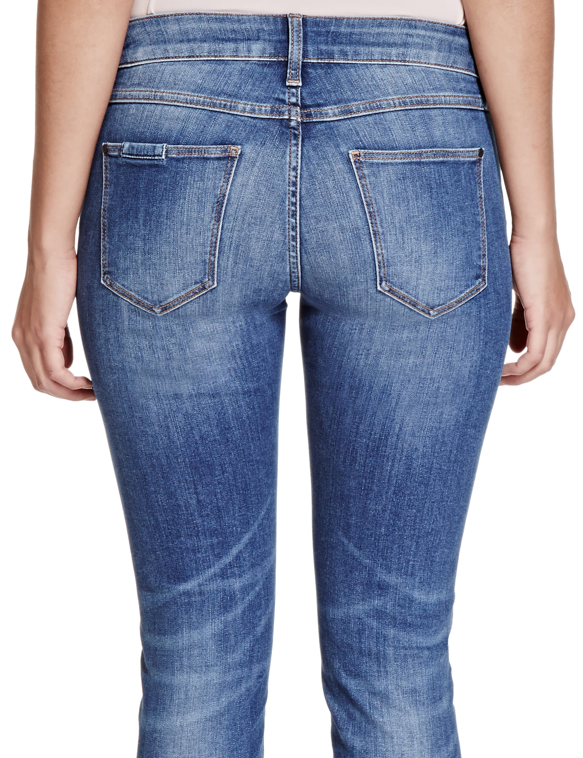 Patched Skinny Denim Jeans Image 2 of 4
