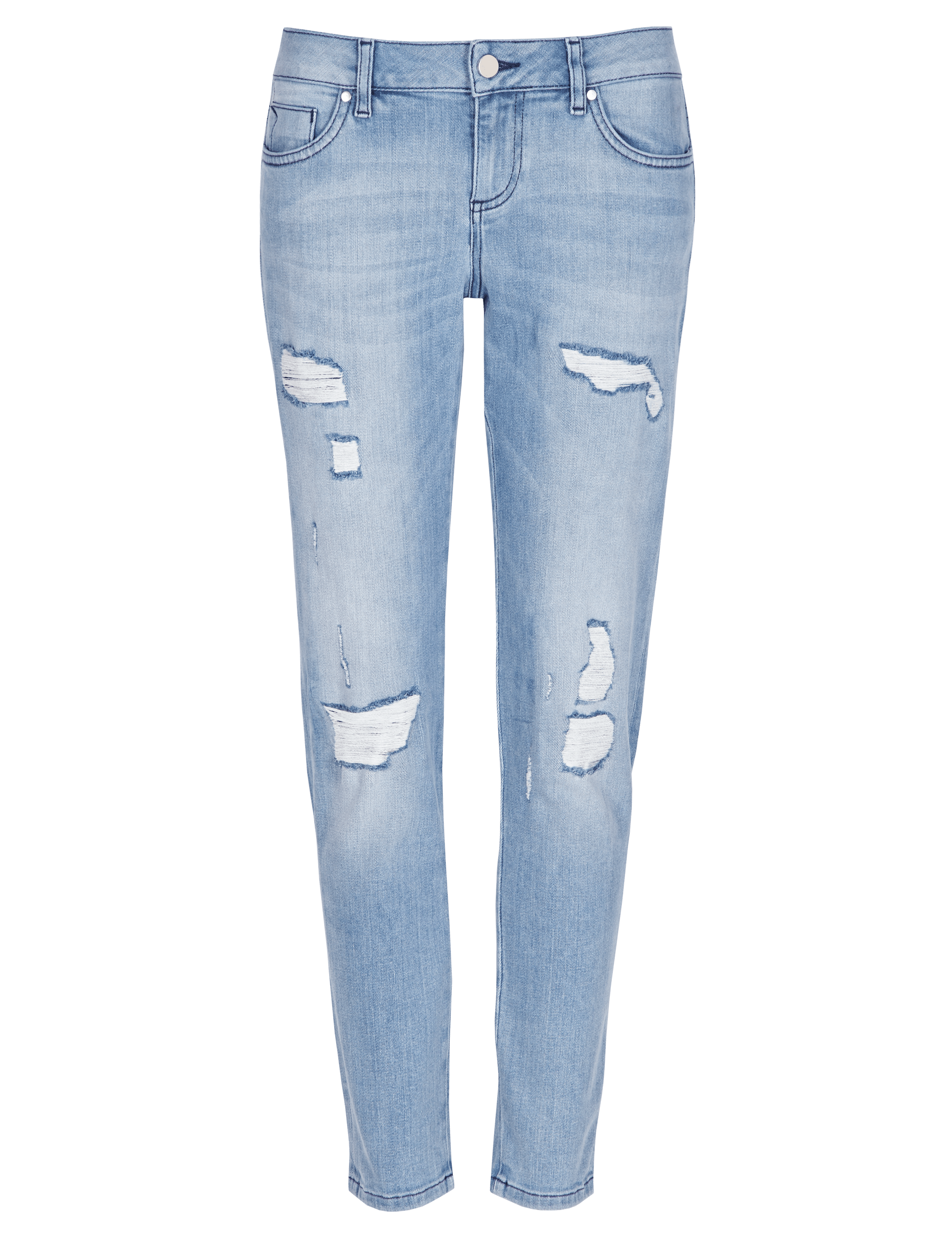 Ripped Girlfriend Denim Jeans Image 2 of 4
