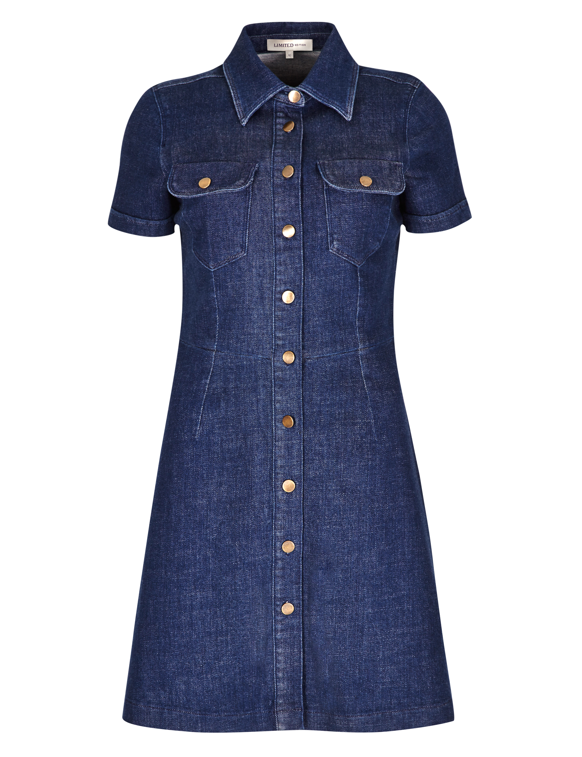 Denim Button Through Shirt Dress Image 2 of 4