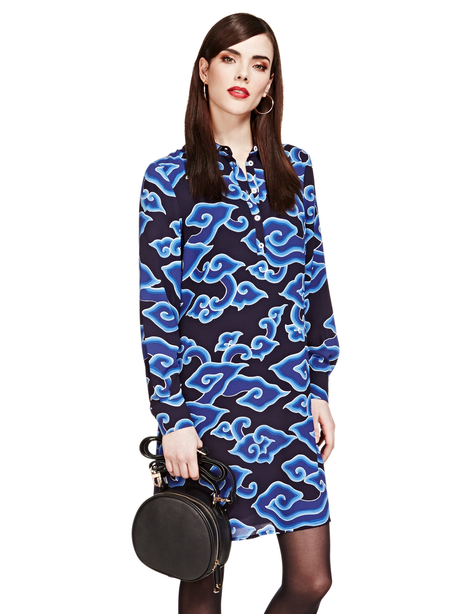 Cloud Print Shirt Dress Image 2 of 4