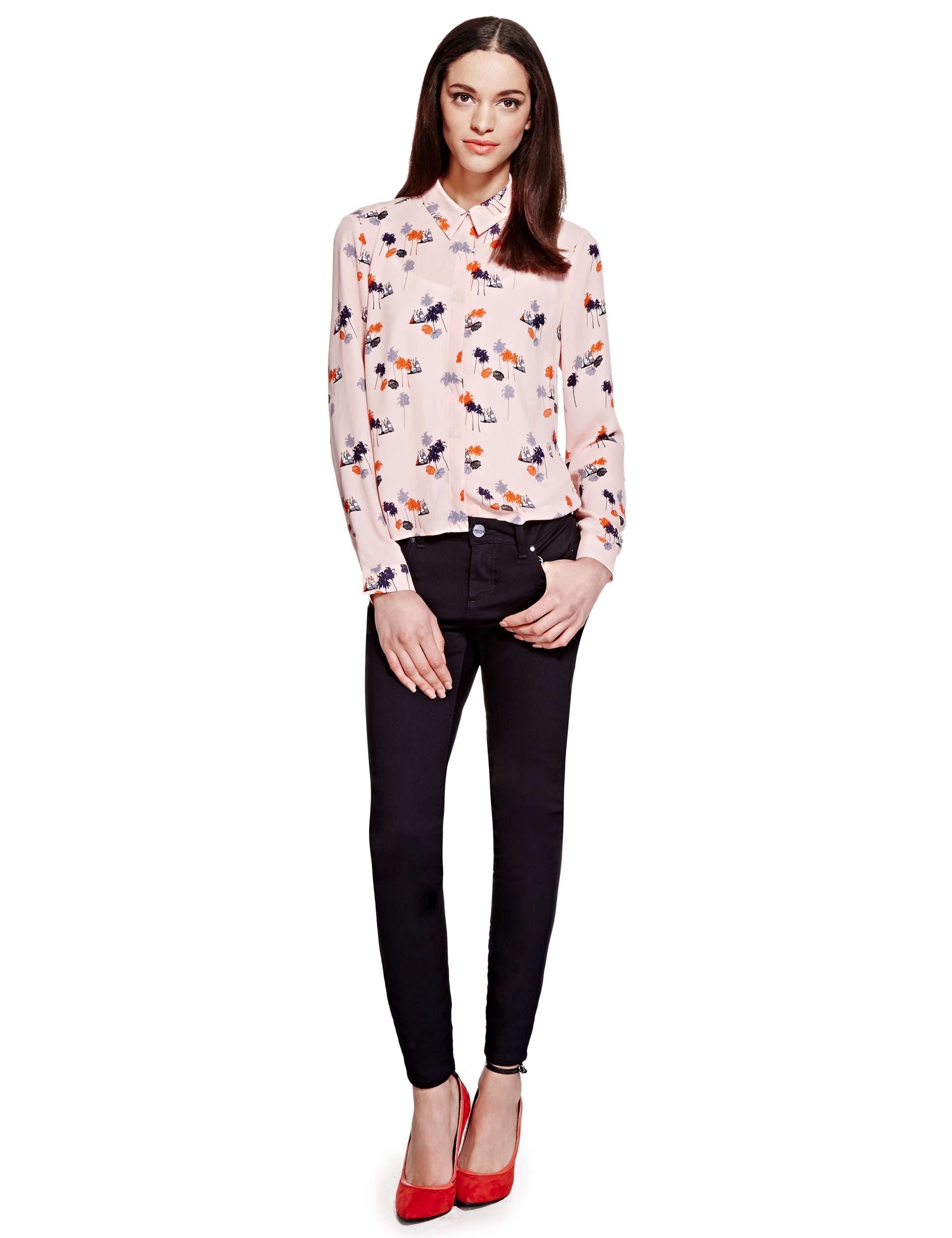 Palm Print Blouse Image 2 of 6