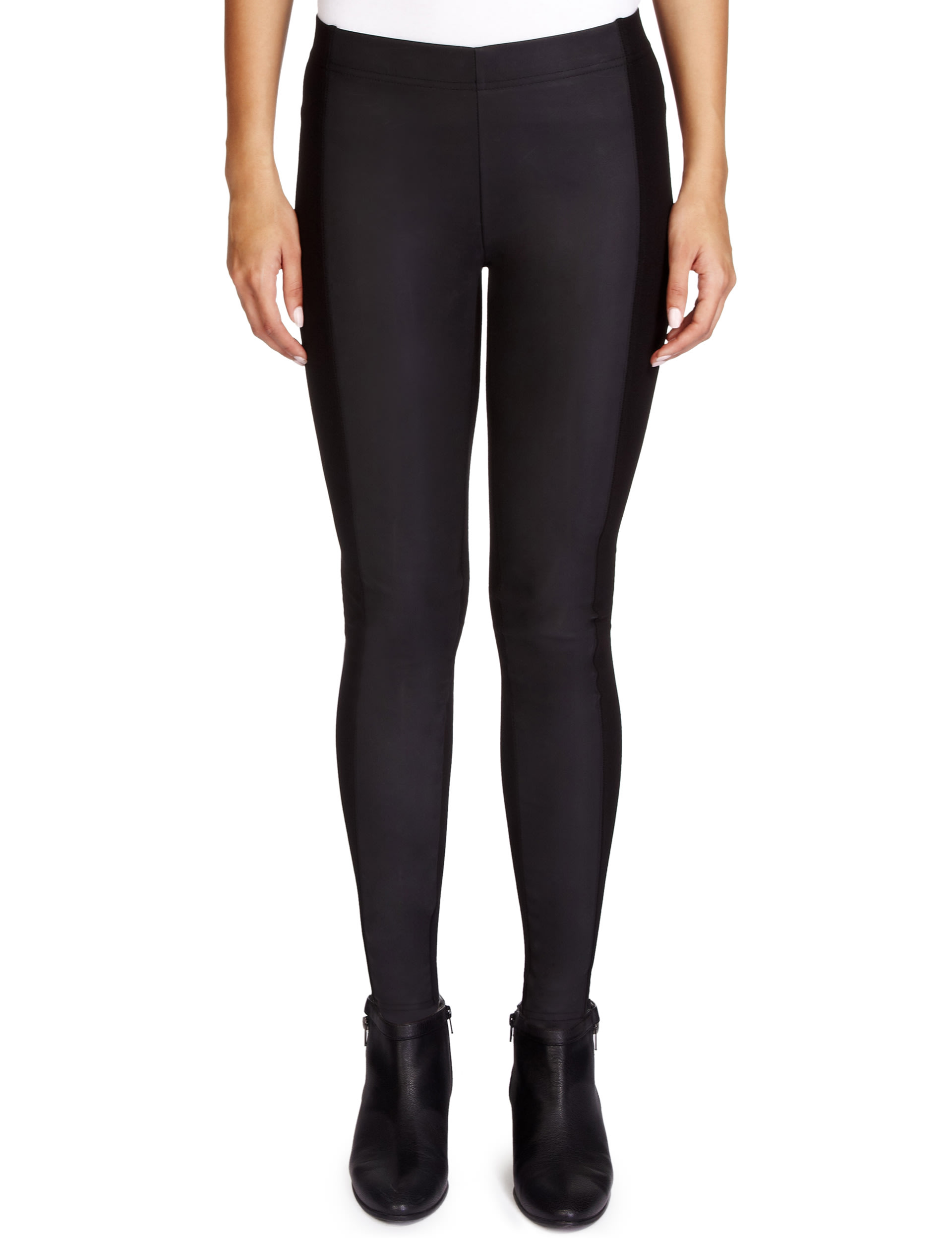 Leather panel leggings hotsell