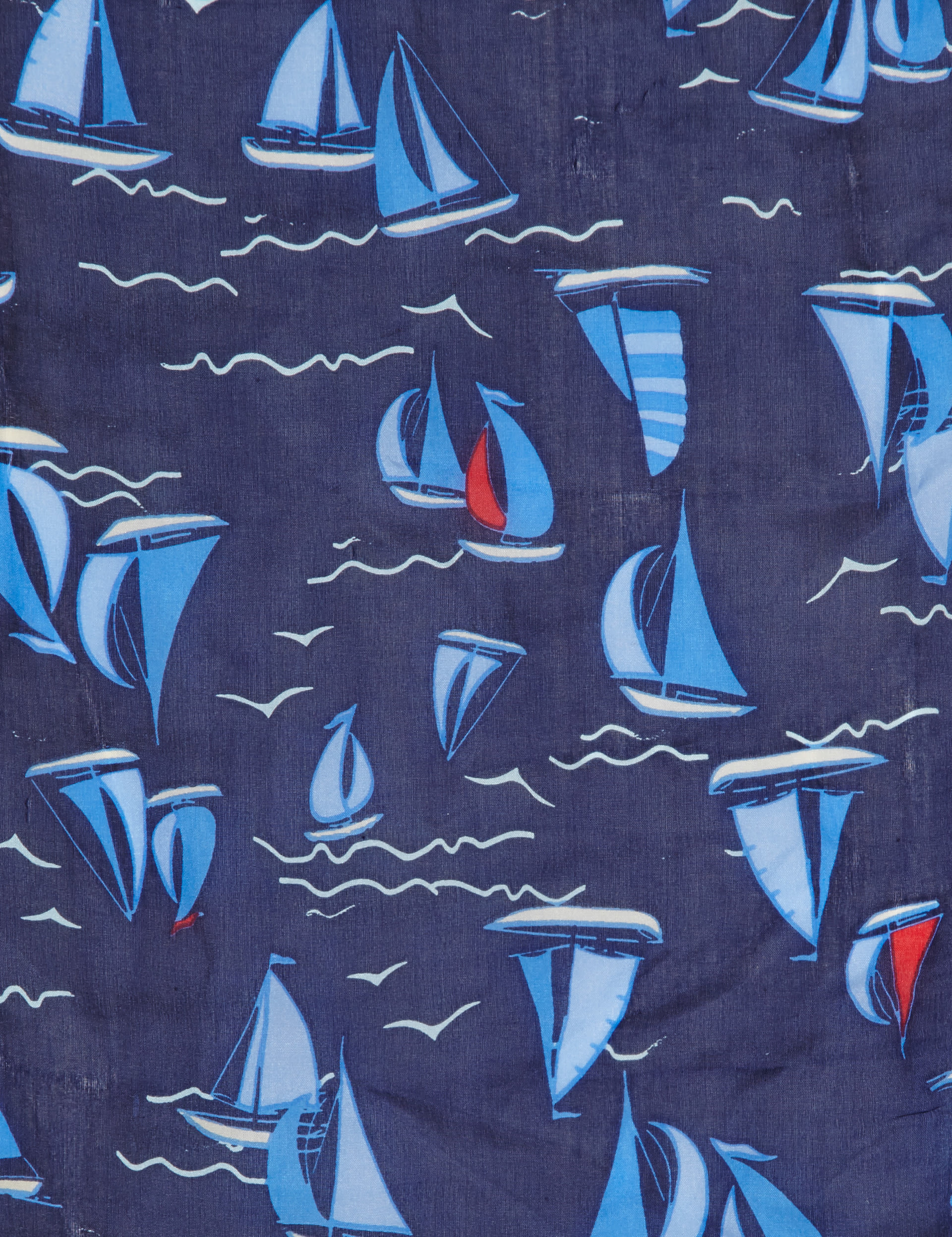 Pure Silk Lightweight Boat Print Scarf Image 2 of 3