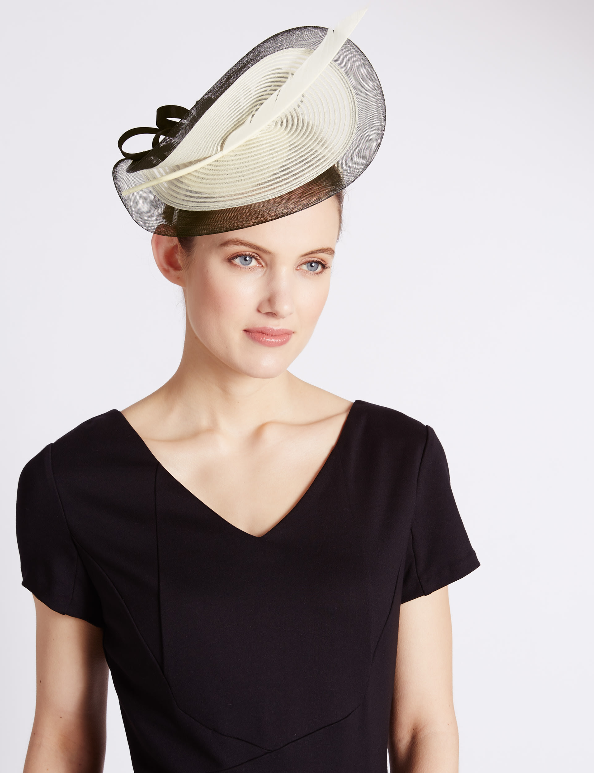 Oriental Feather & Mesh Fascinator Image 2 of 3