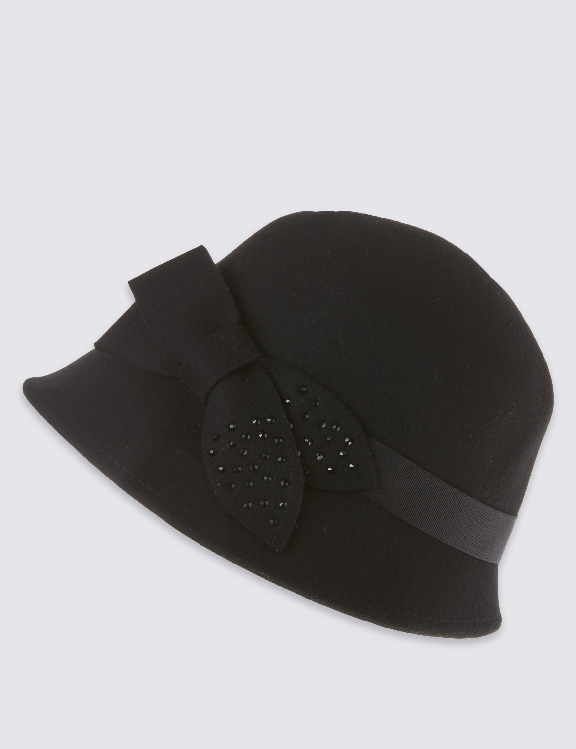 Pure Wool Bow Cloche Hat | M&S Collection | M&S