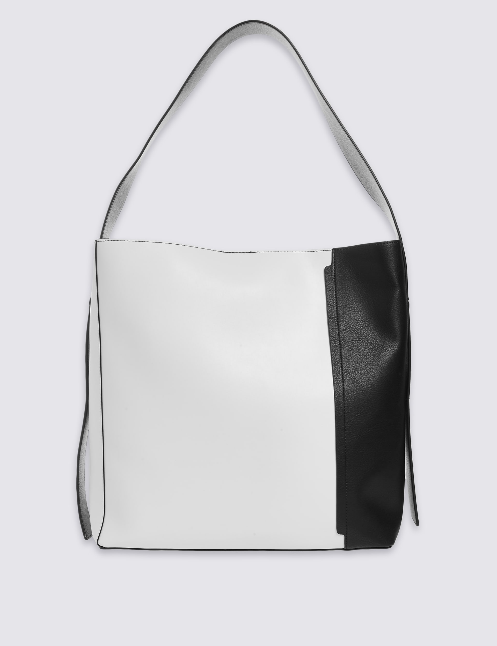 Faux Leather Monochrome Tote Bag Image 2 of 8