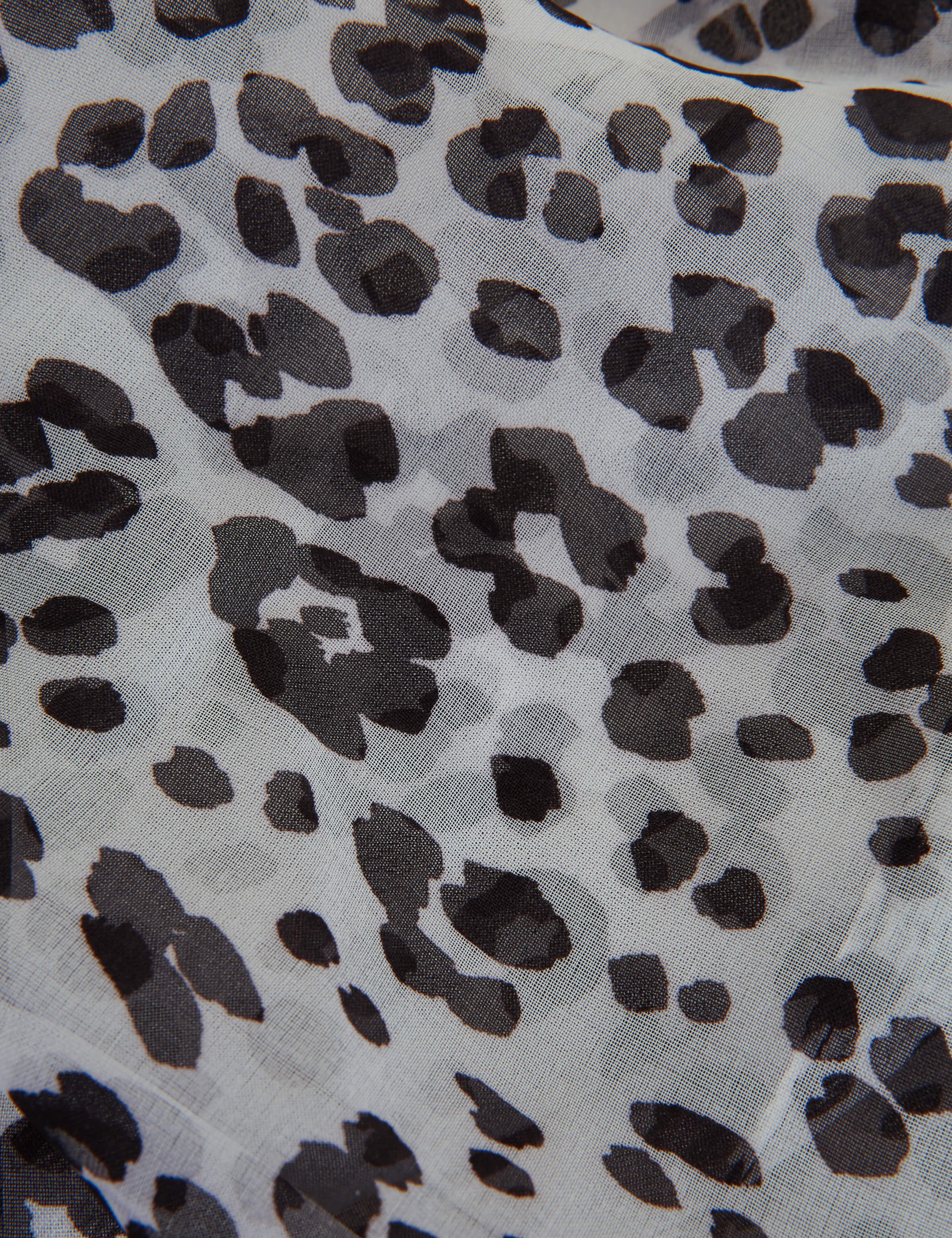 Leopard Print Tassel Skinny Scarf Image 2 of 3