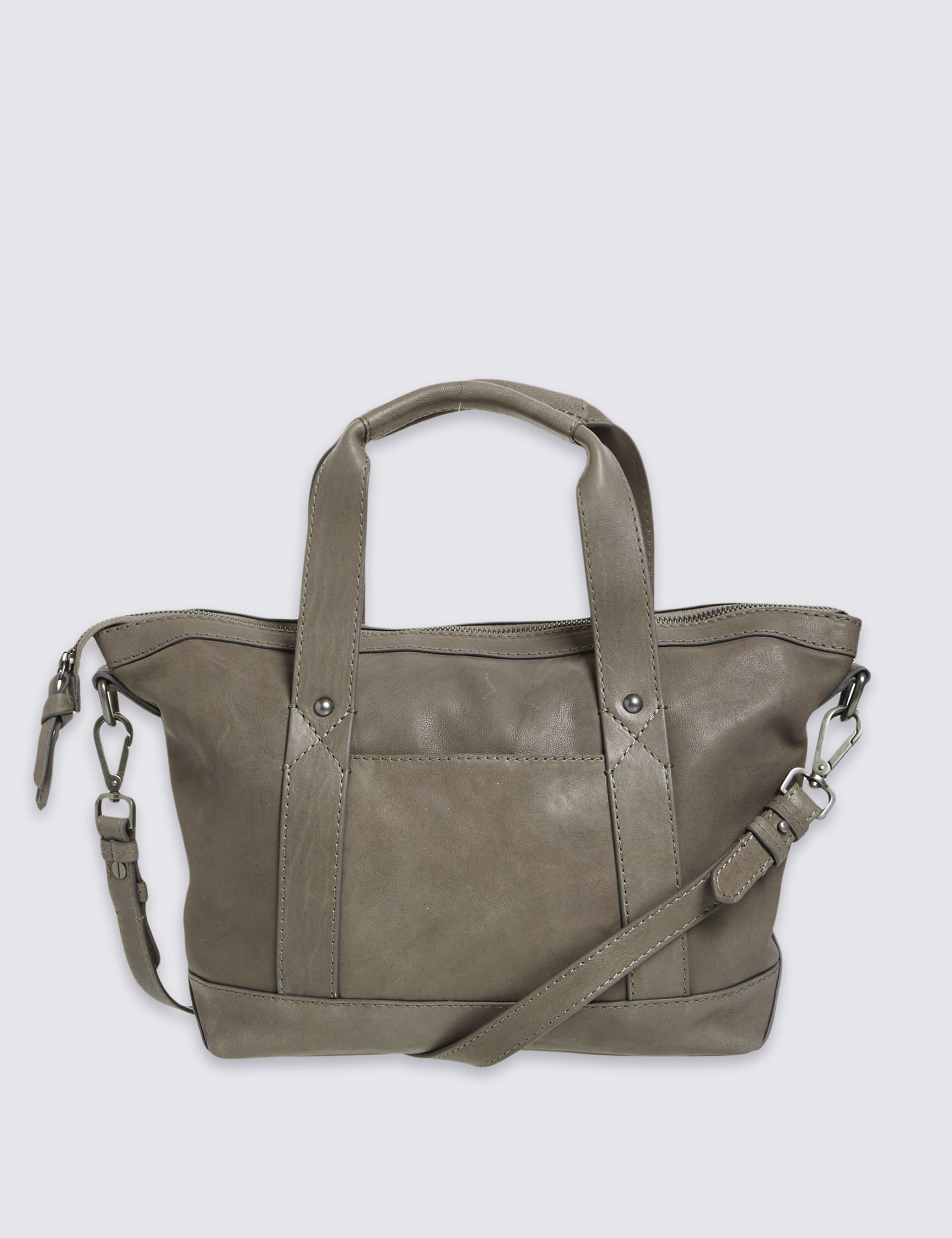 Leather Tumbled Grab Tote Bag Image 2 of 6