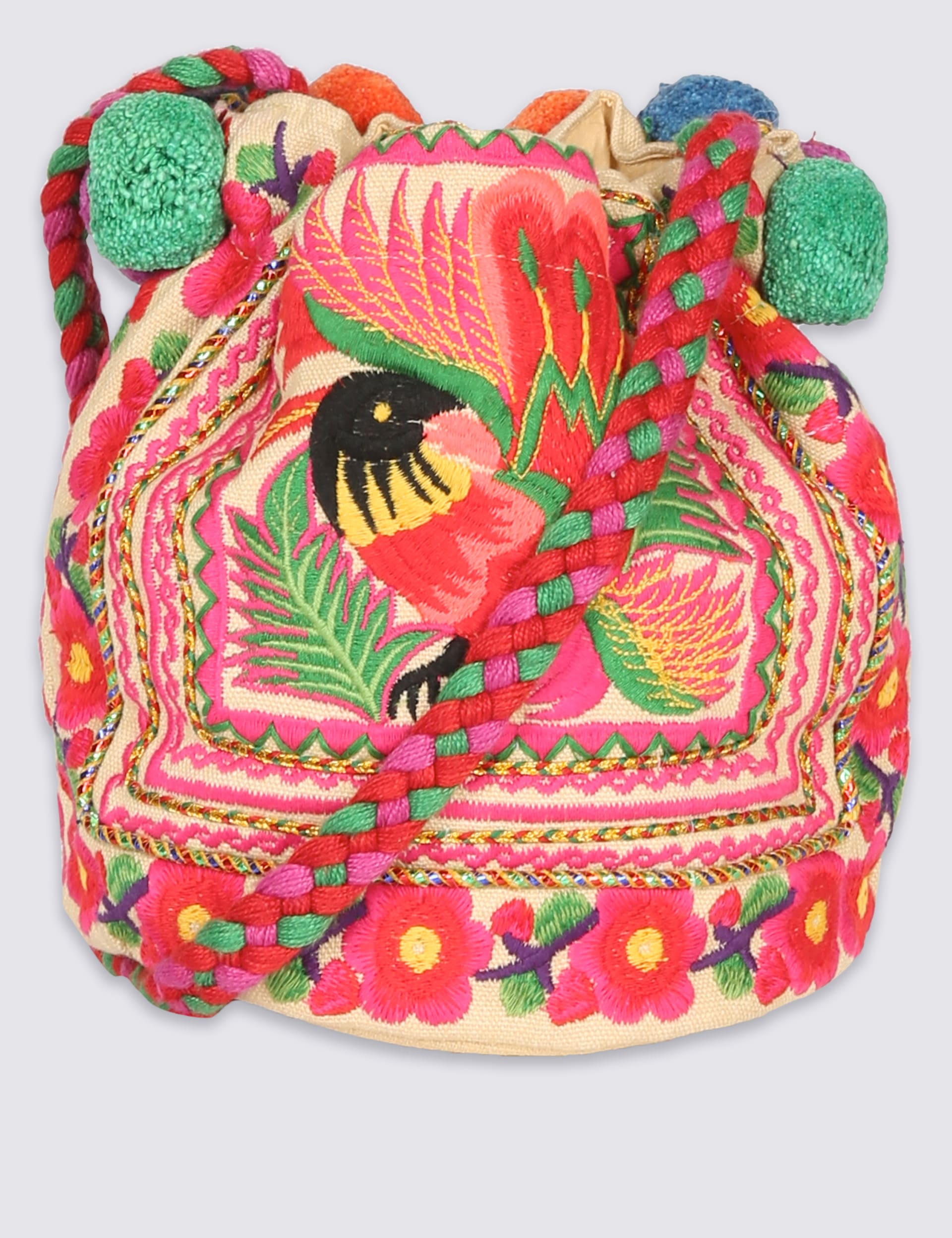 Boho Embroidered Mini Duffle Bag Image 2 of 6