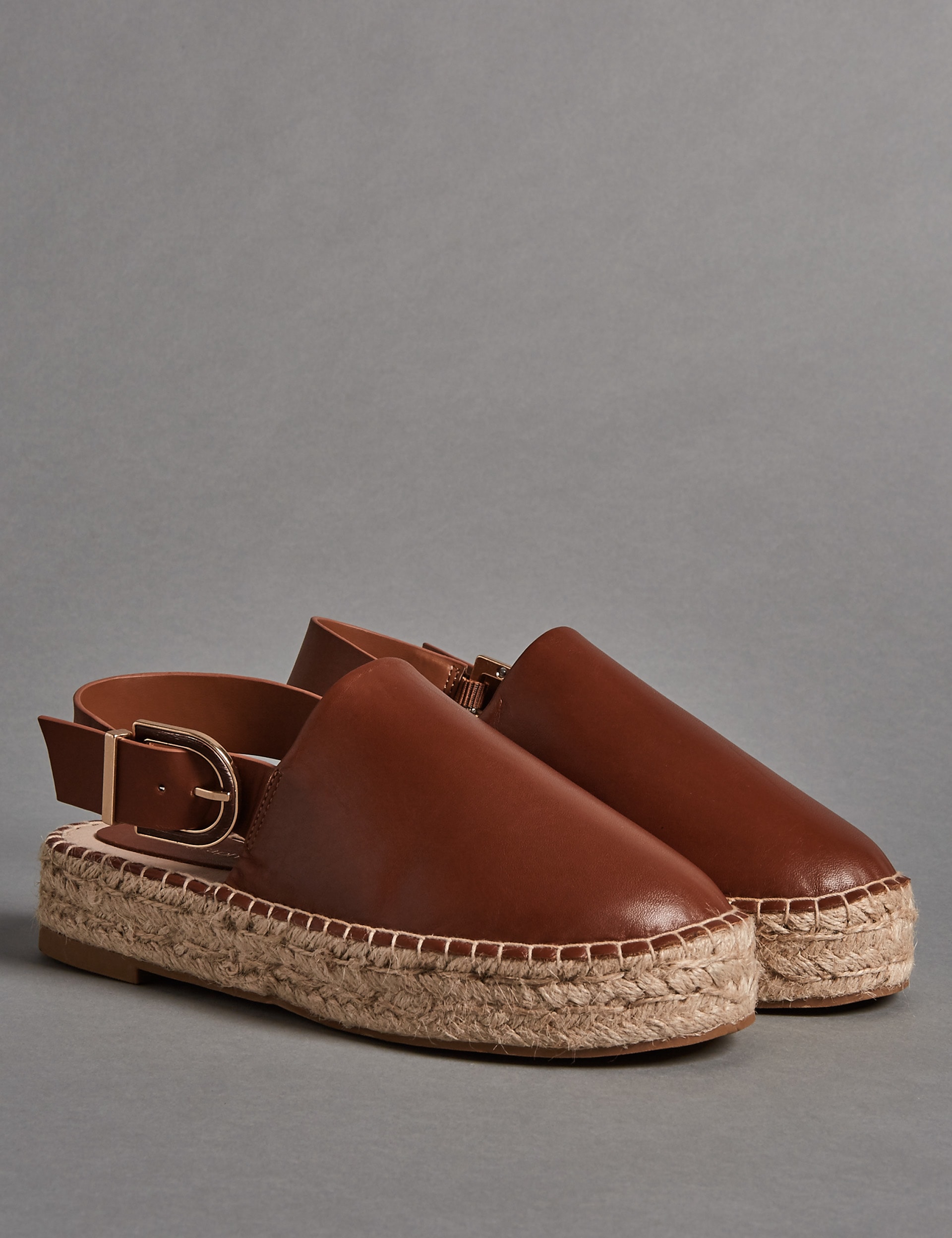 Leather Flatform Espadrilles Image 2 of 7