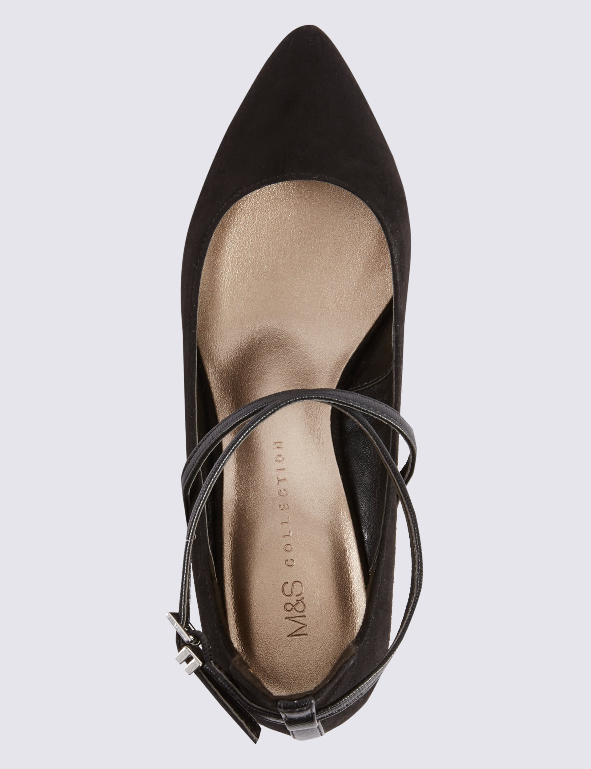 Crossover Strap Wedge Court Shoes with Insolia M S Collection M S