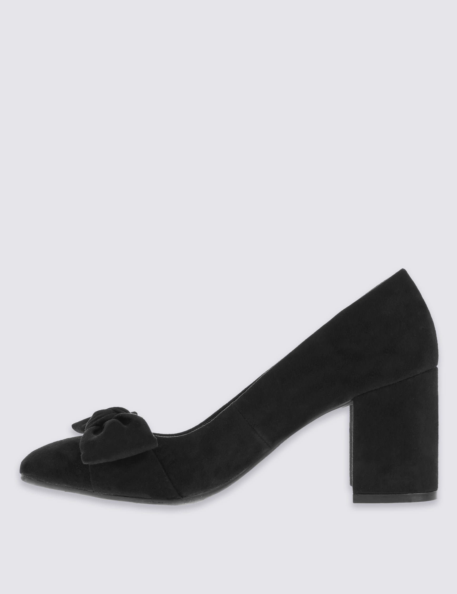 Block Heel Bow Court Shoes with Insolia® Image 2 of 6