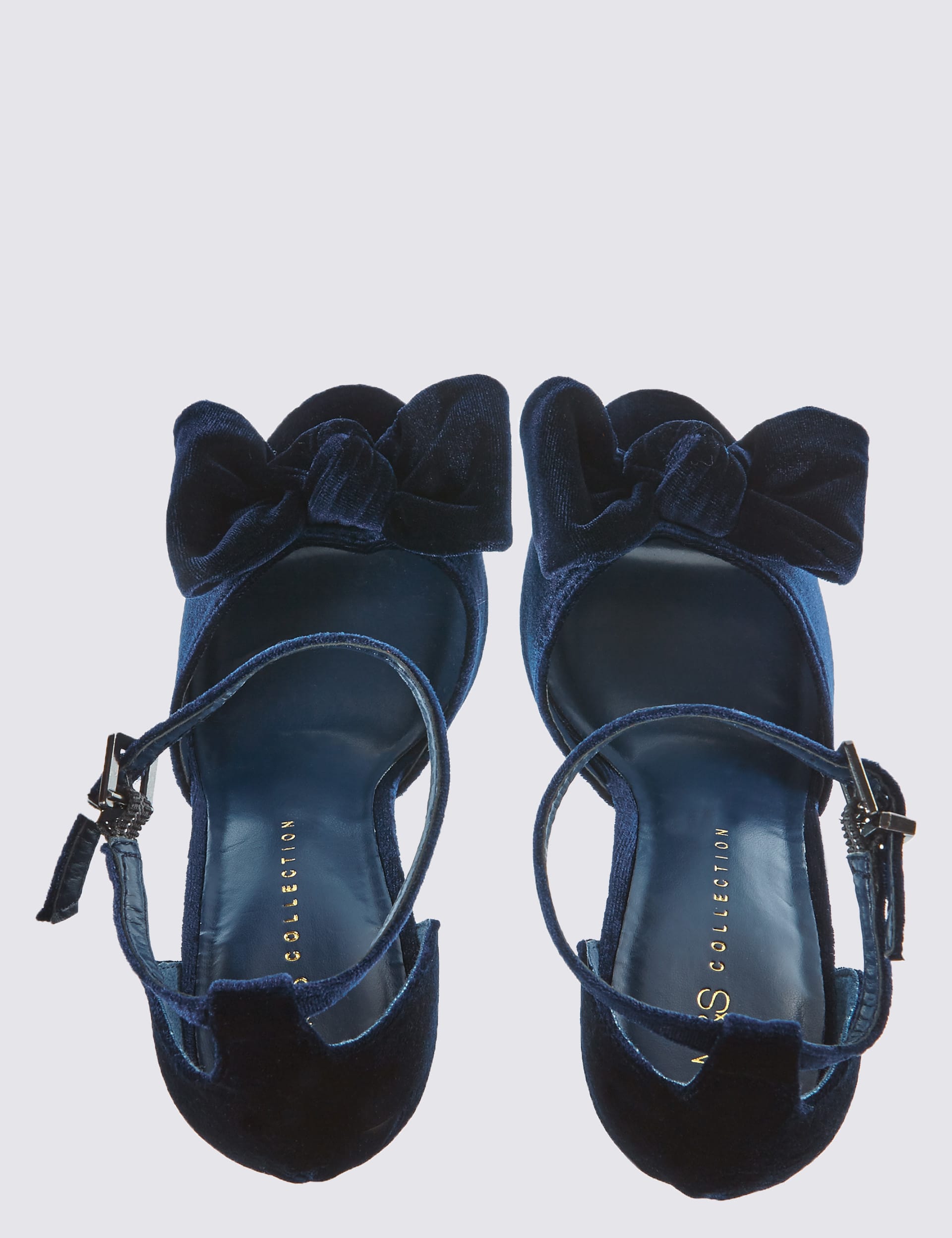 Velvet Stiletto Buckle Bow Sandals with Insolia® Image 2 of 7