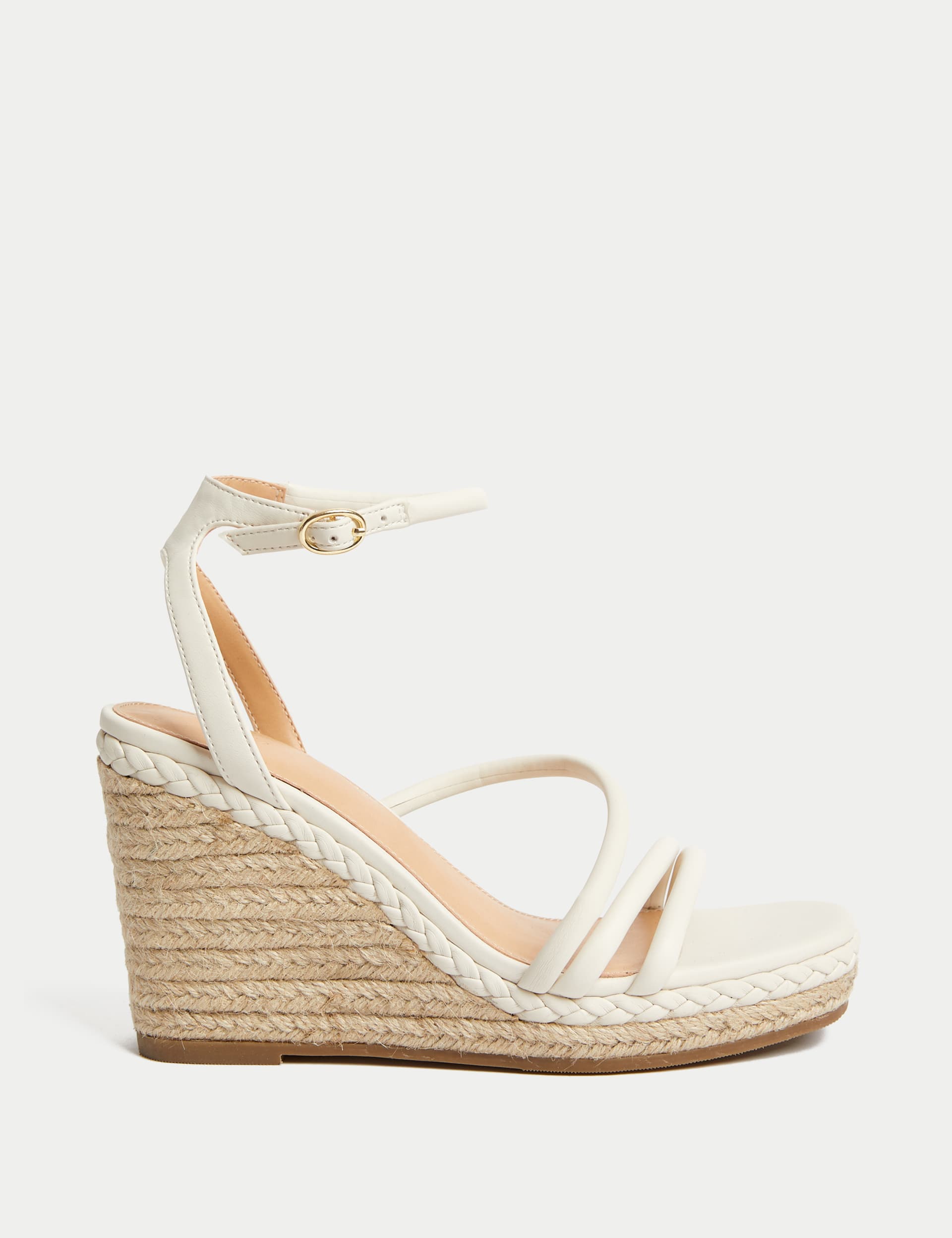 Buckle Strappy Wedge Espadrilles