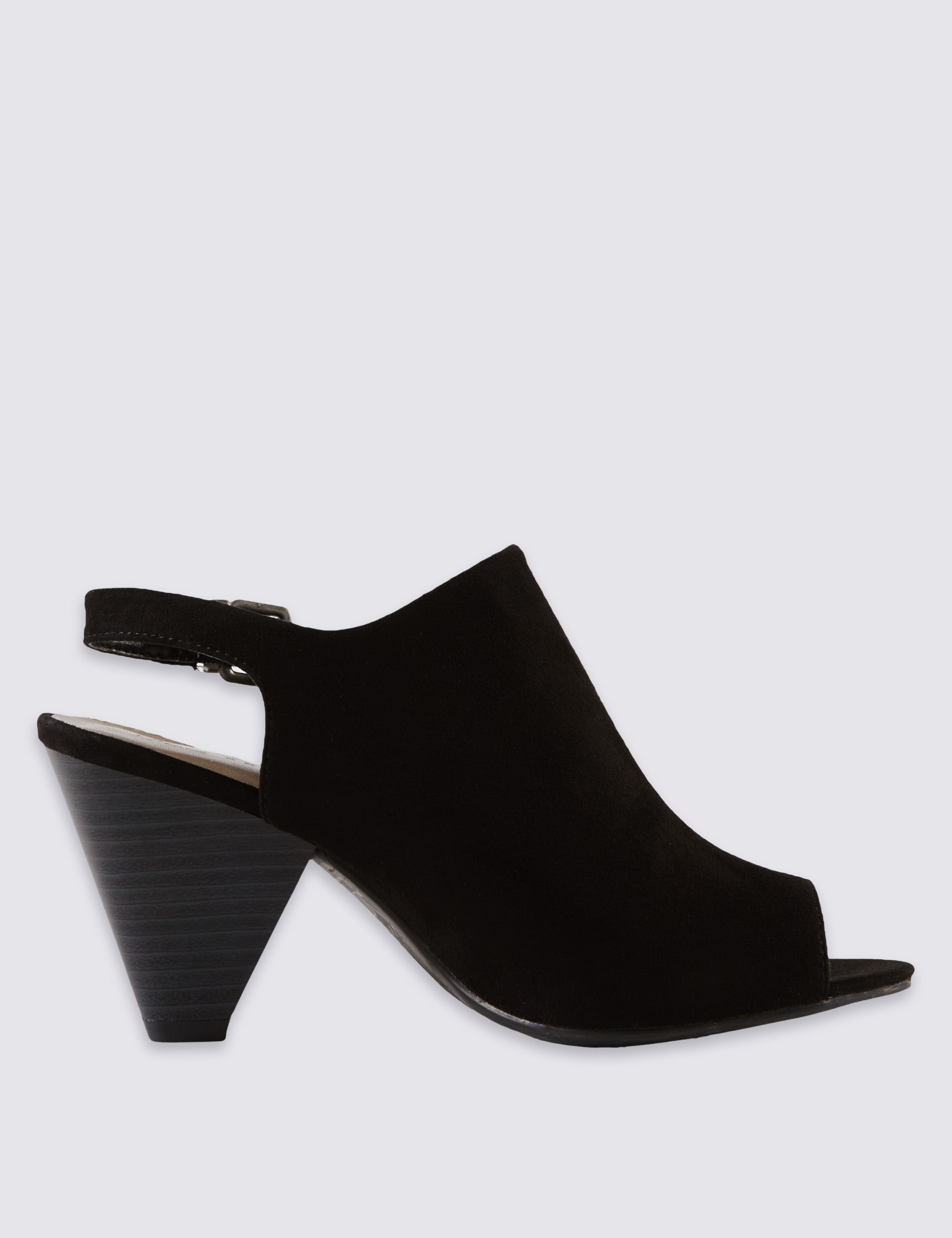 Peep Toe Slingback Wide Fit Mule Sandals with Insolia® Image 2 of 5