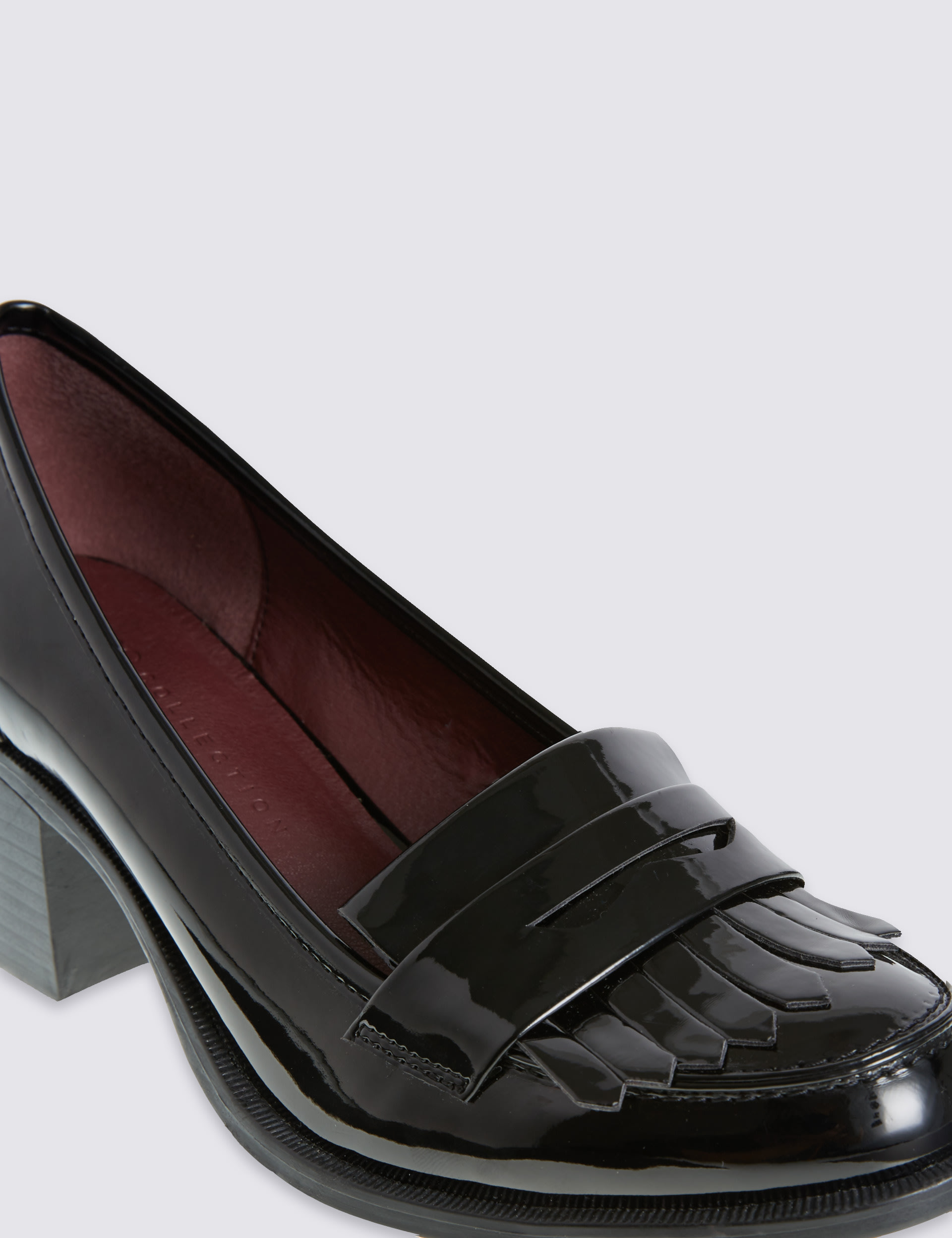 Wide Fit Block Heel Loafers with Insolia® Image 2 of 7