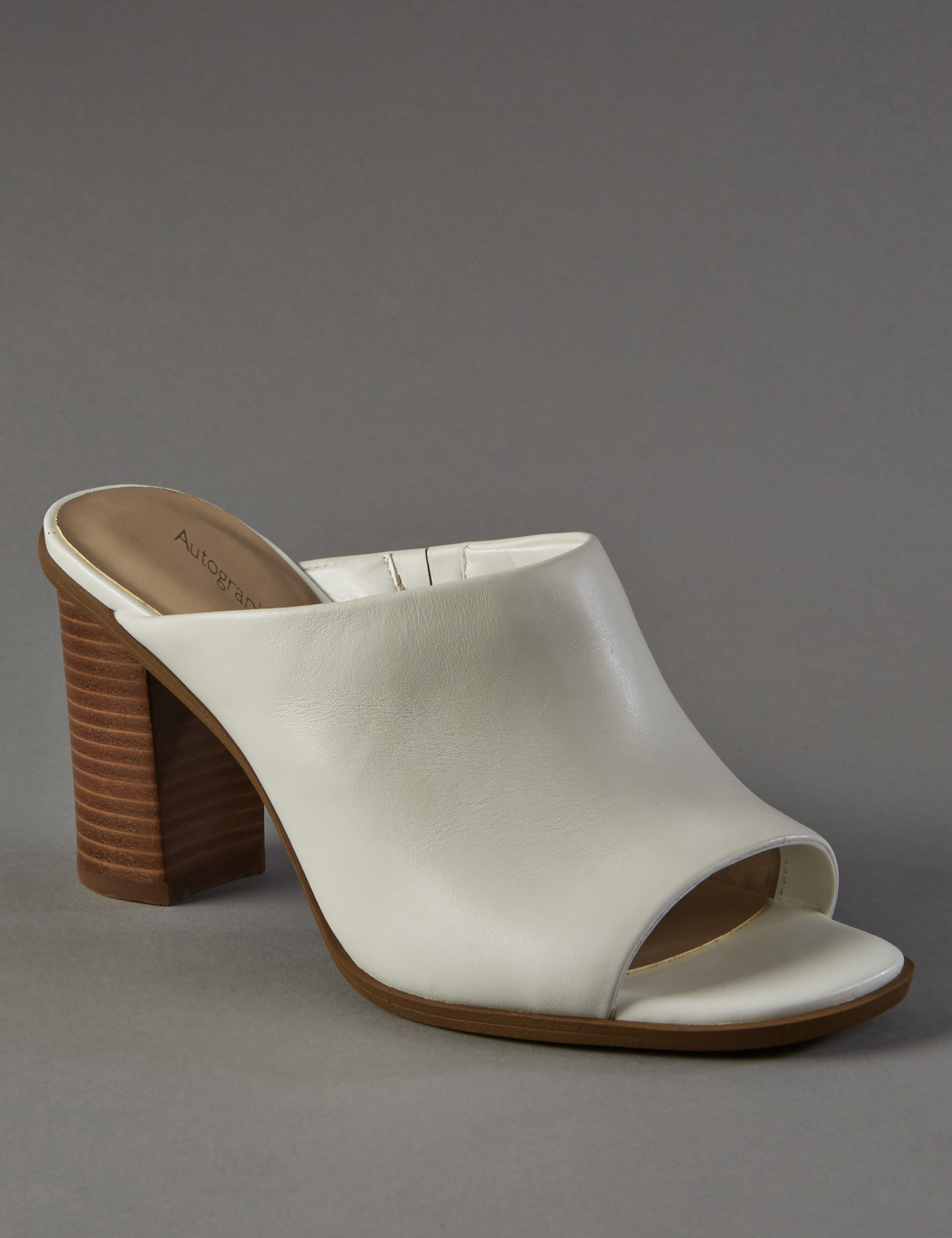 Leather Block Heel Mule Sandals with Insolia Autograph M S