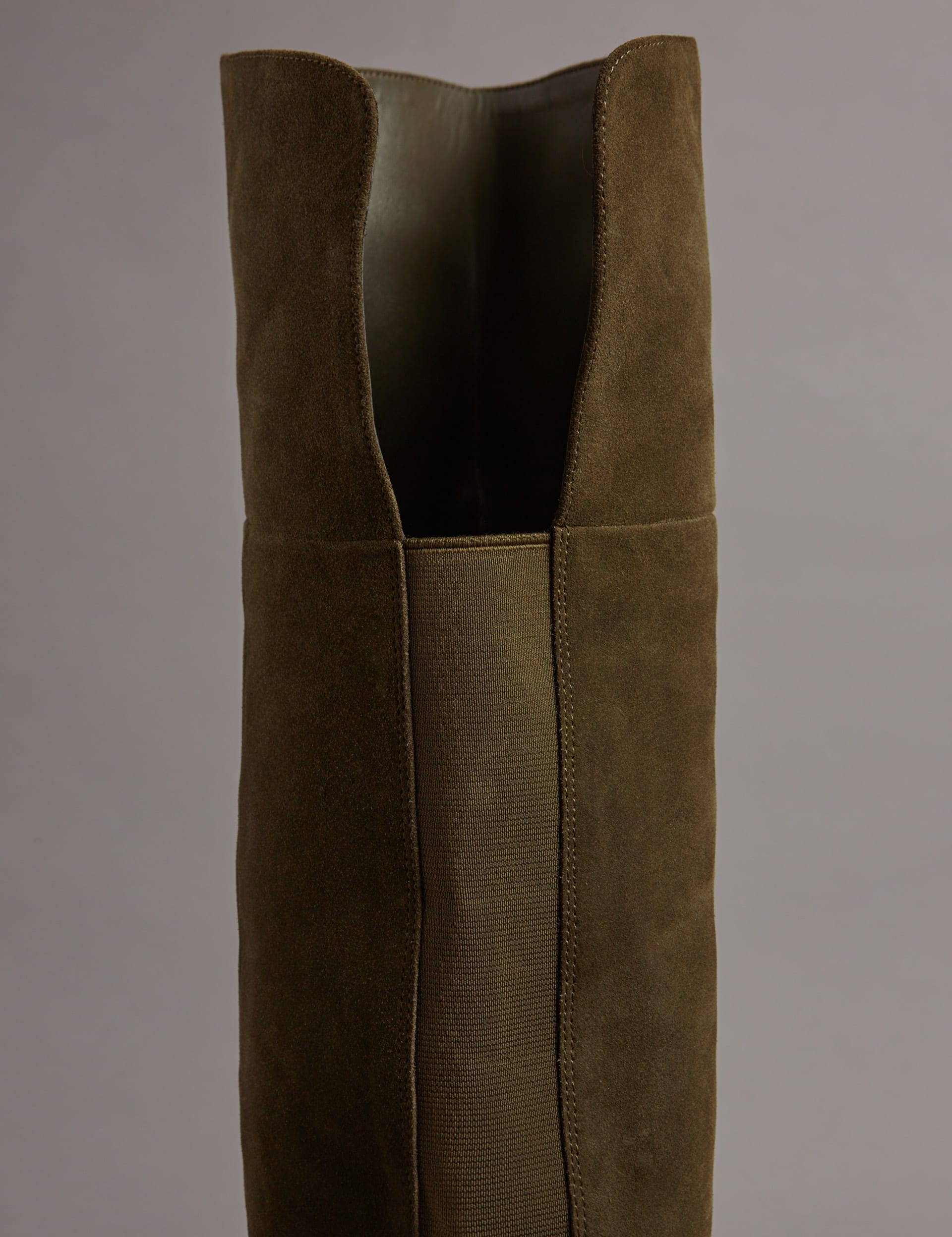 Suede Block Heel Over the Knee High Boots Image 2 of 7
