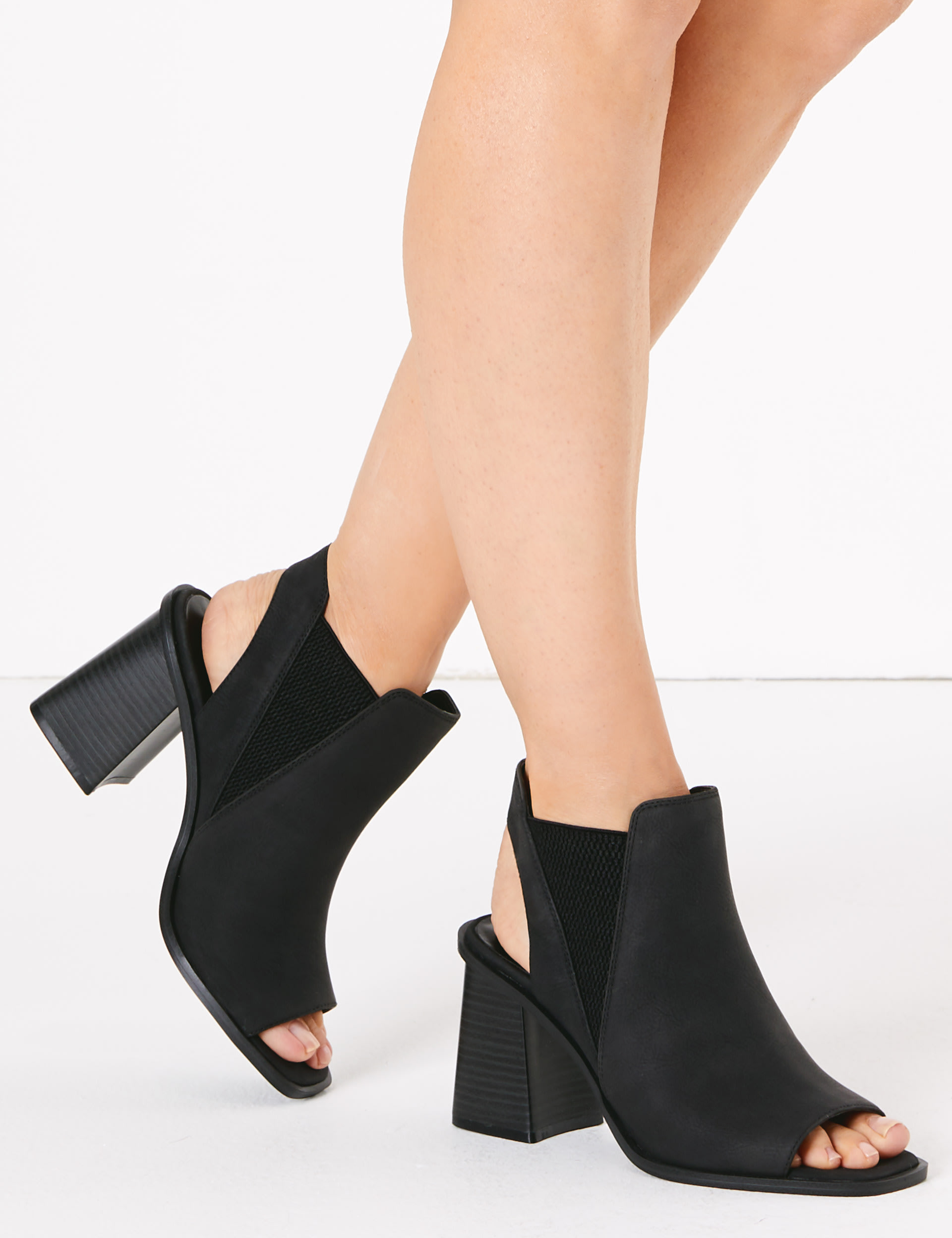 Open toe shoe boots uk best sale