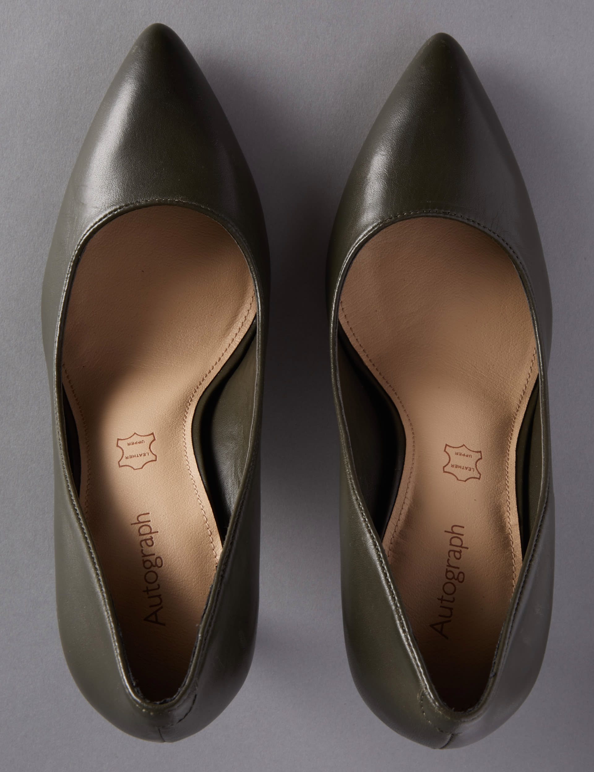Leather Stiletto Court Shoes with Insolia Autograph M S