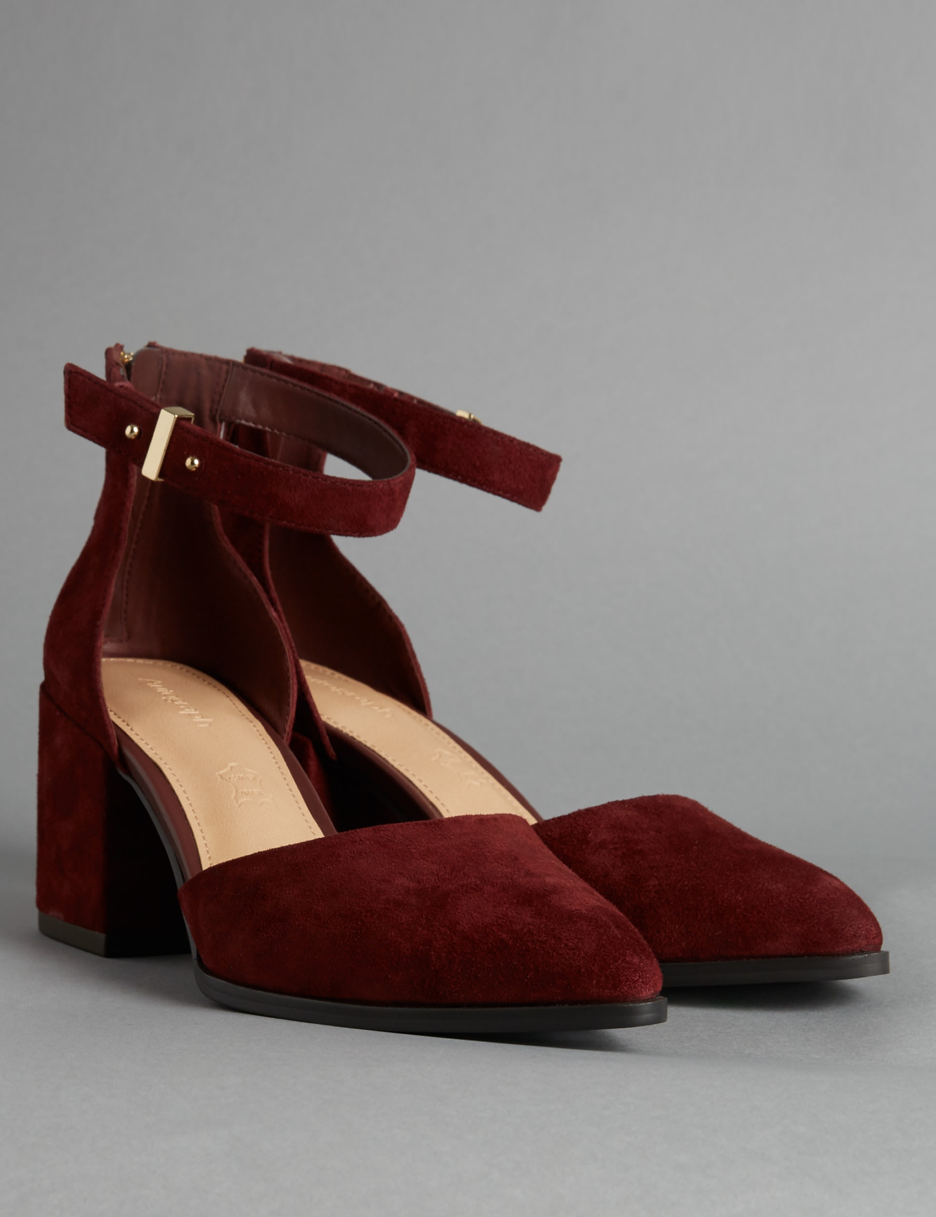 Suede Block Heel Court Shoes with Insolia® Image 2 of 7