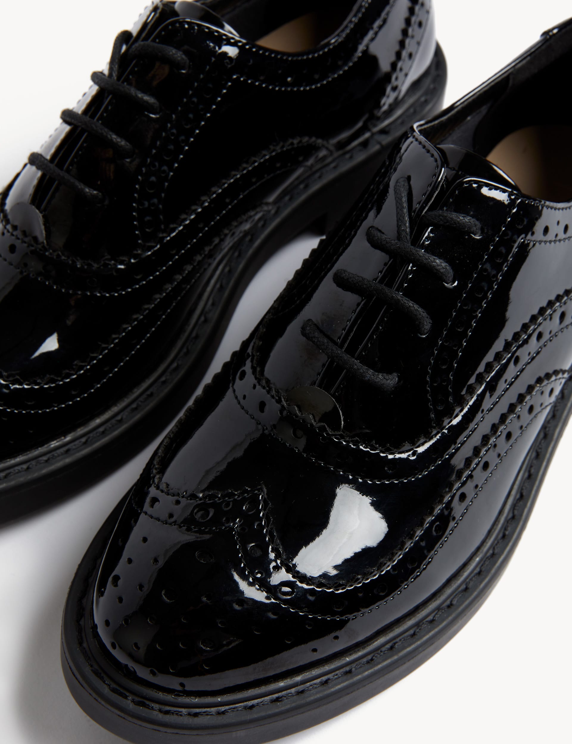 Patent Lace Up Flatform Brogues