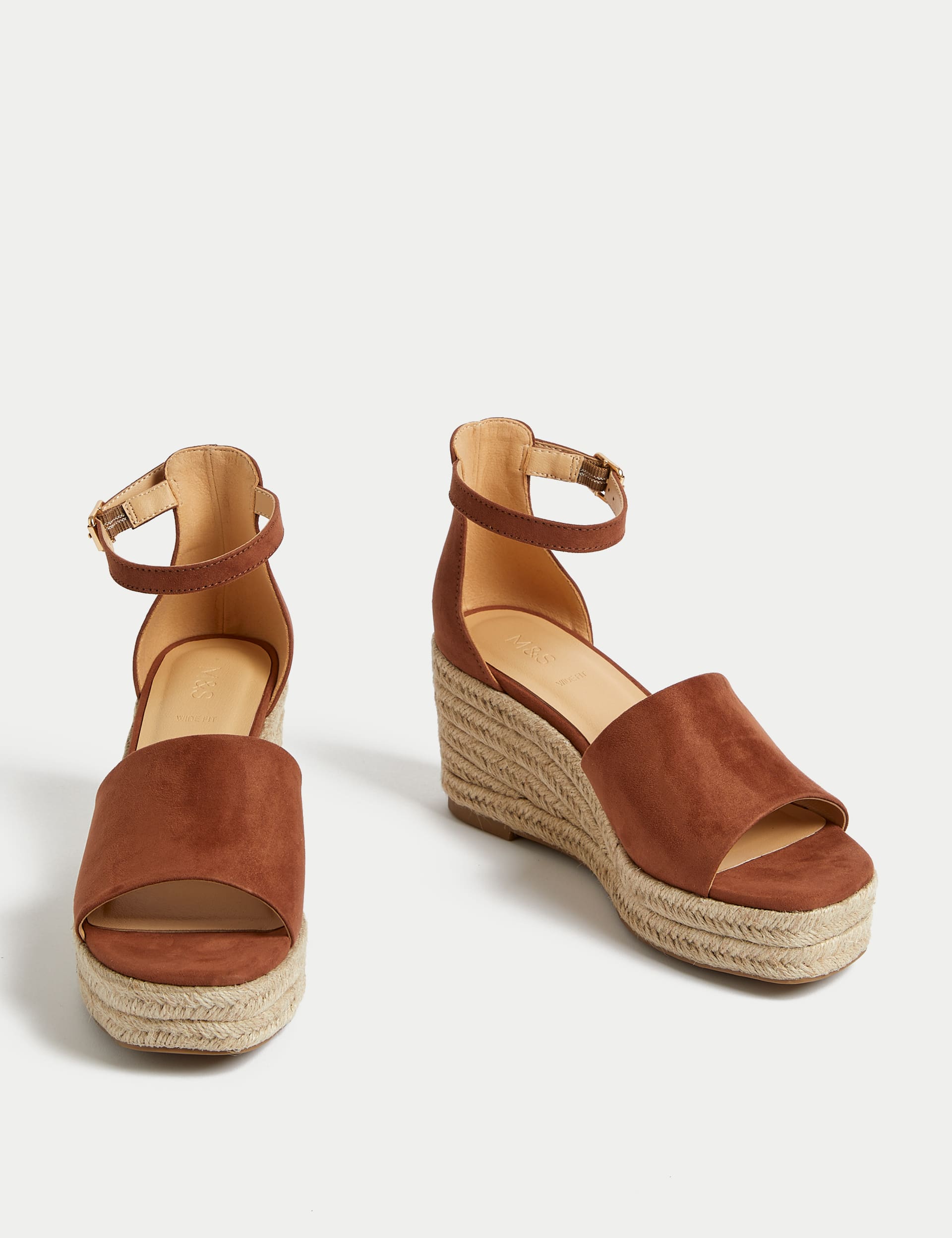 Wide Fit Ankle Strap Wedge Espadrilles