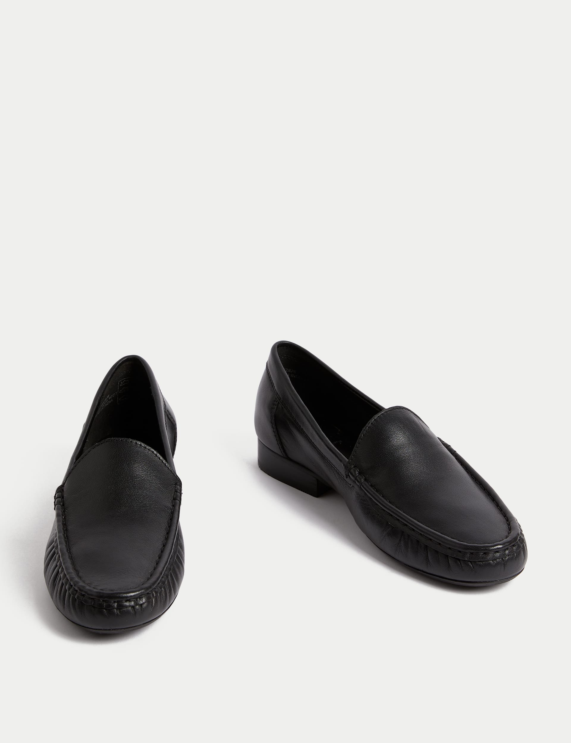 Leather Slip On Flat Loafers