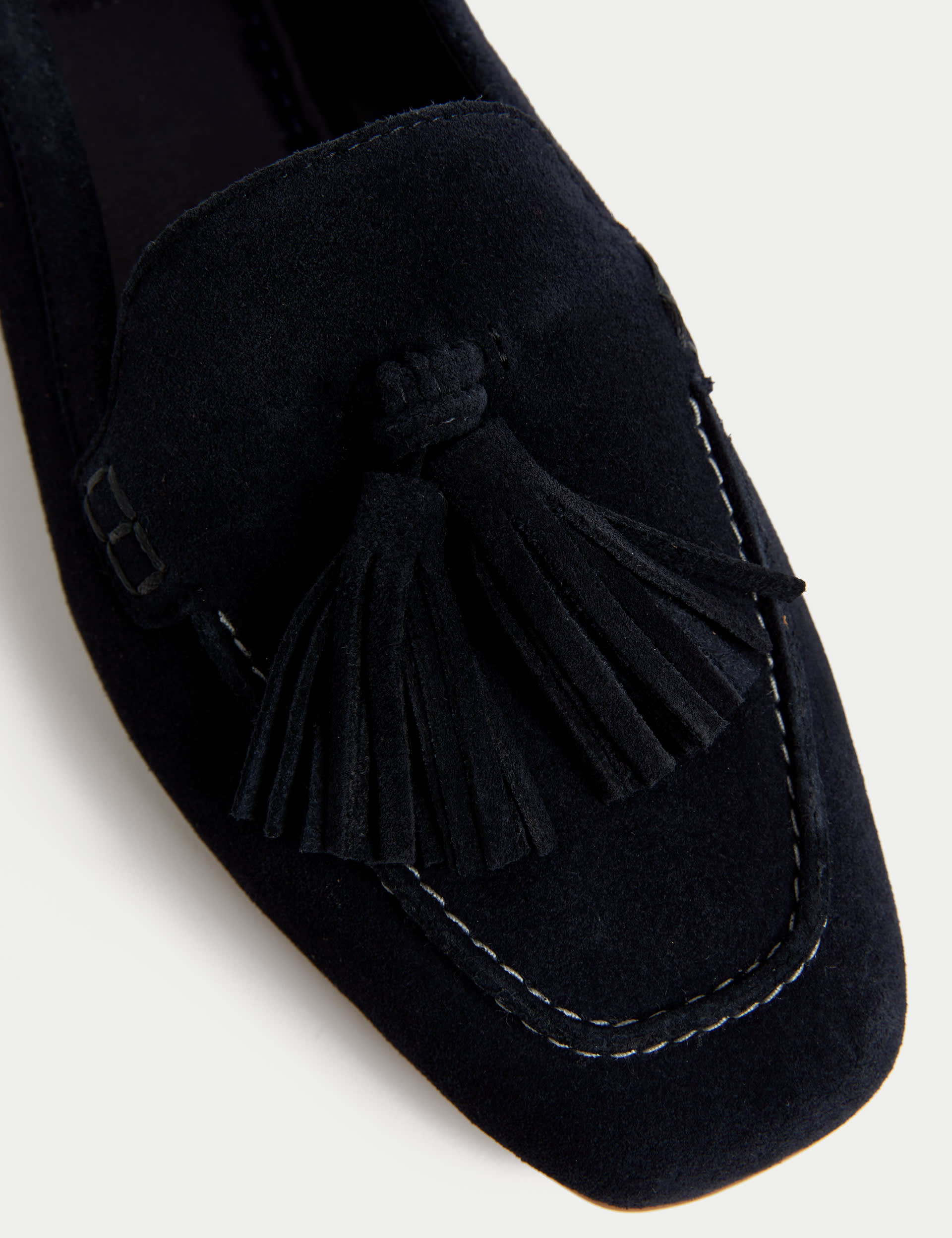 Wide Fit Suede Tassel Flat Boat Shoes