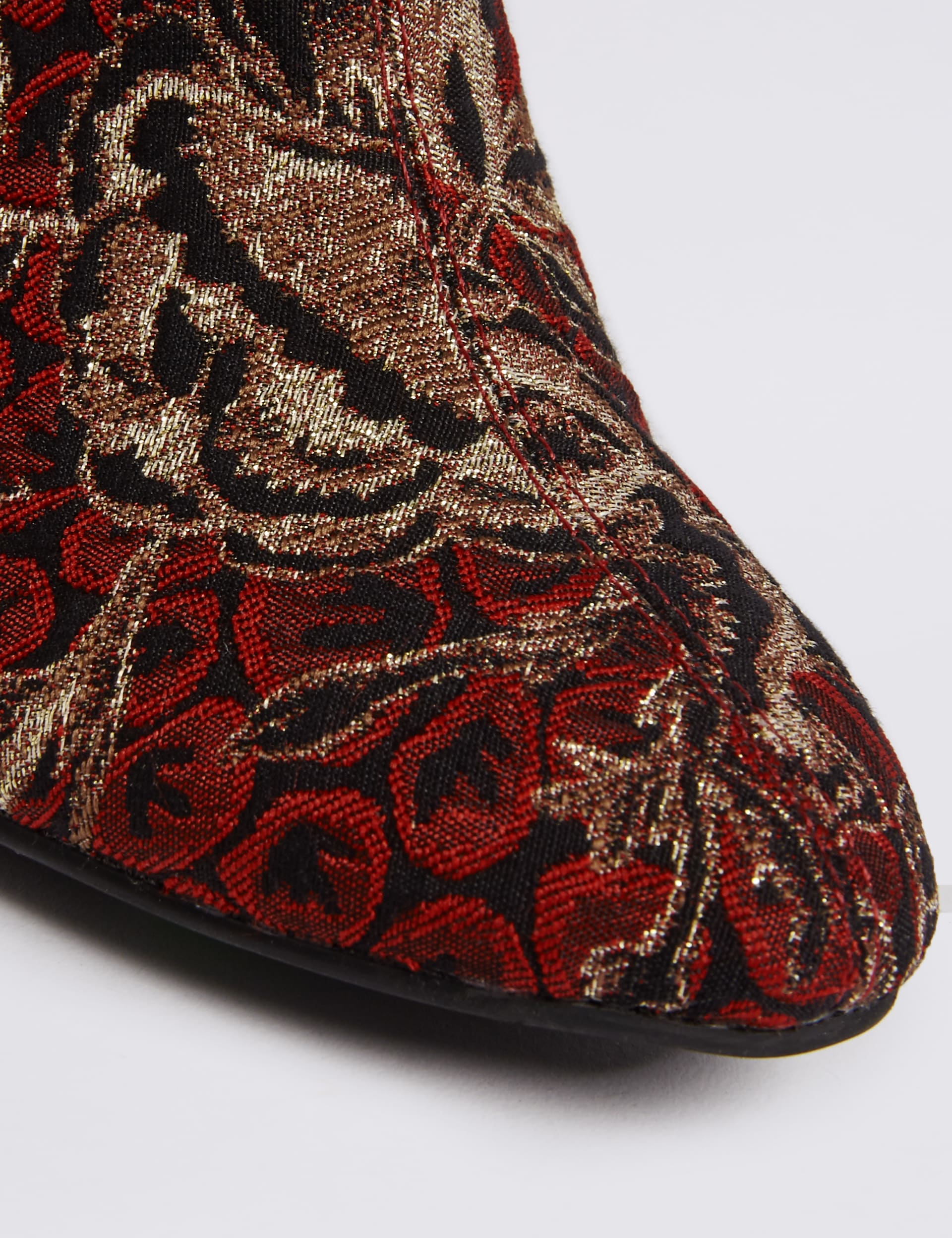 Block Heel Brocade Ankle Boots M S Collection M S