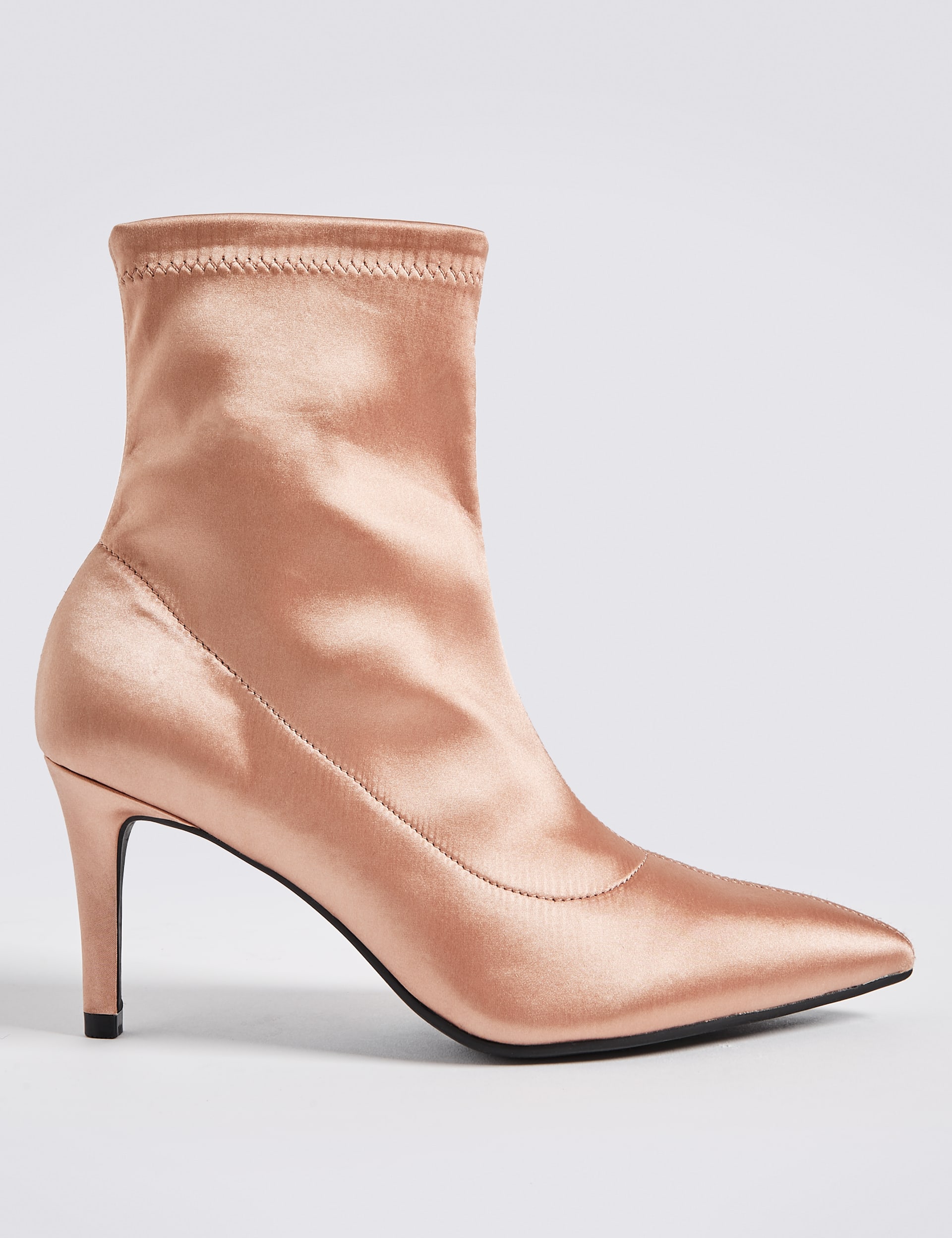 Stiletto Heel Side Zip Stretch Ankle Boots Image 2 of 7