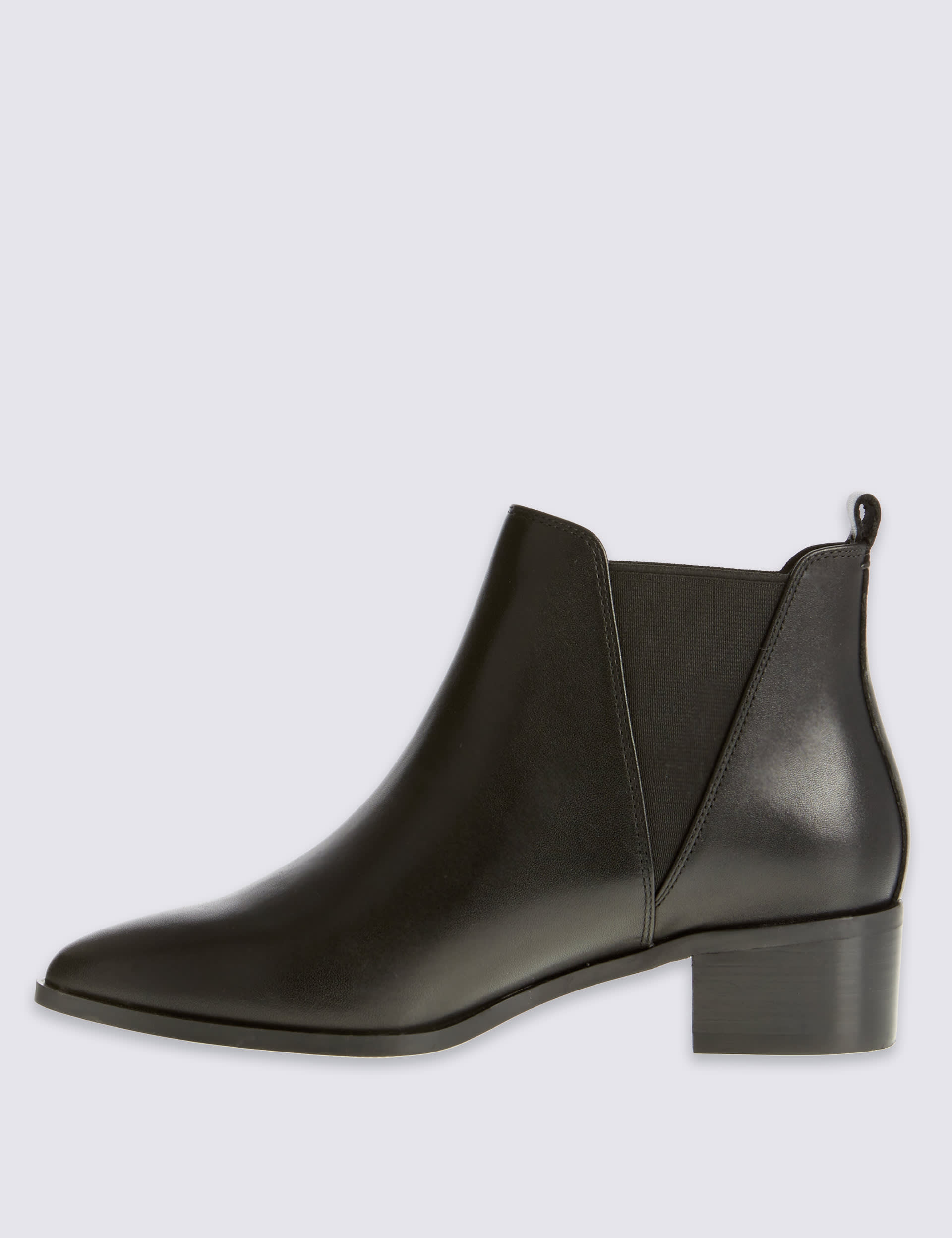Wide Fit Leather Block Heel Ankle Boots Image 2 of 6