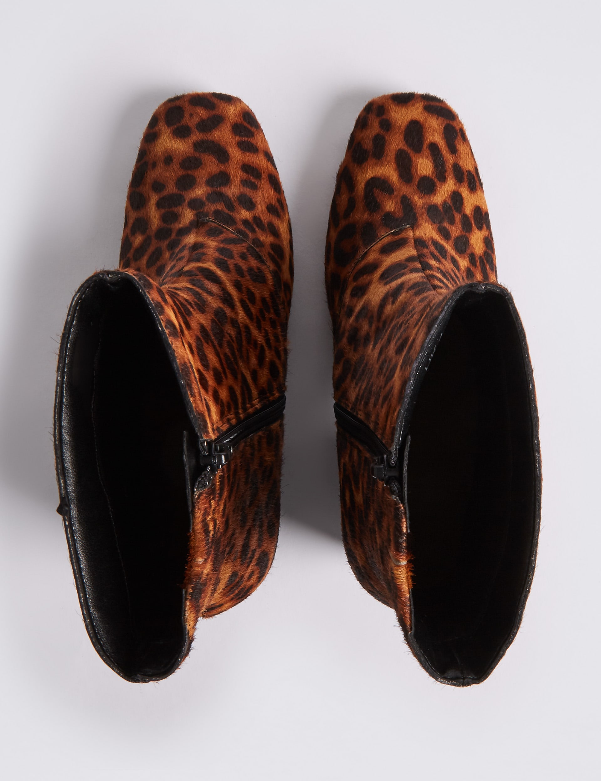Leather Wide Fit Square Toe Ankle Boots Image 2 of 7