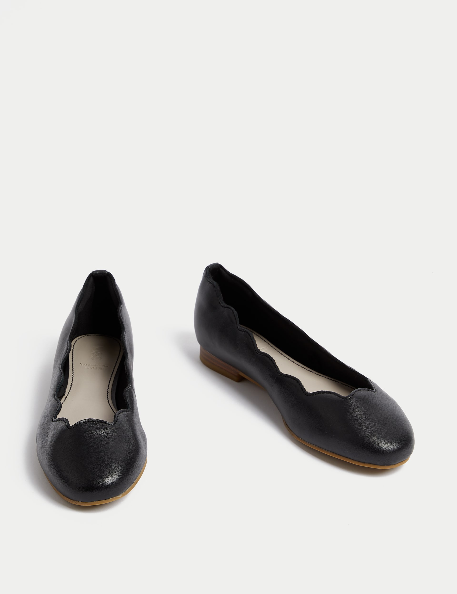 Wide Fit Leather Ballet Pumps