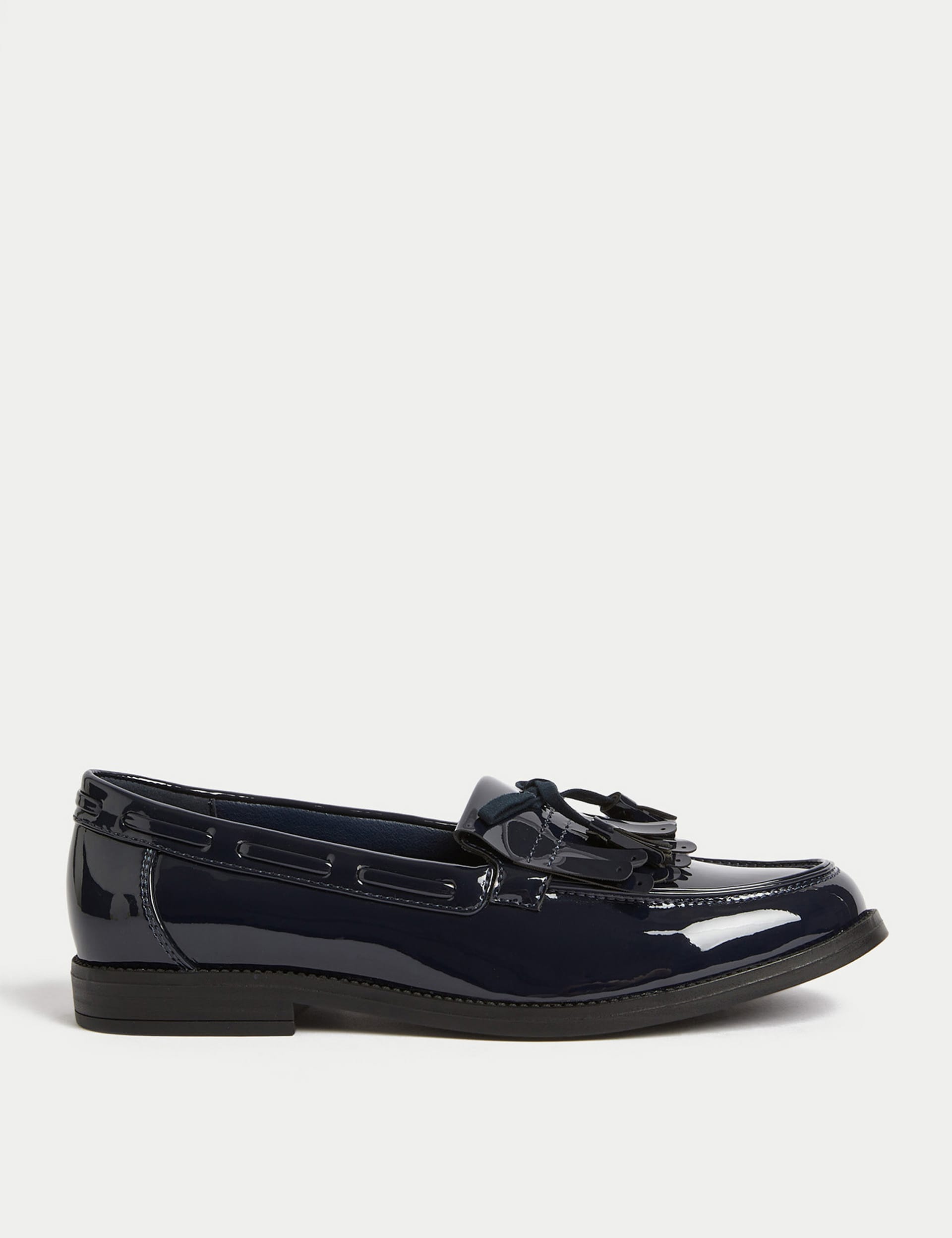 Patent Tassel Bow Loafers