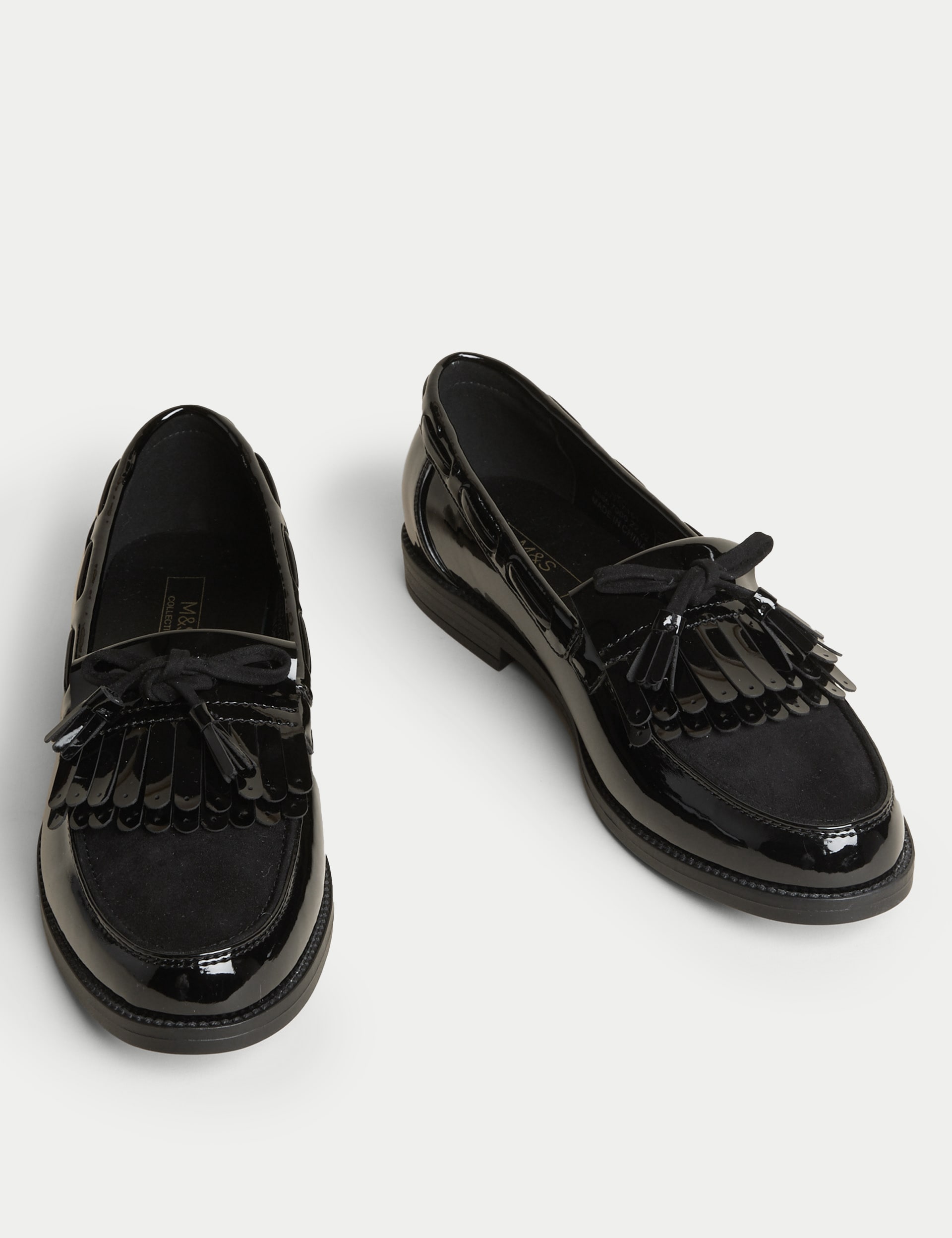 Patent Tassel Bow Loafers