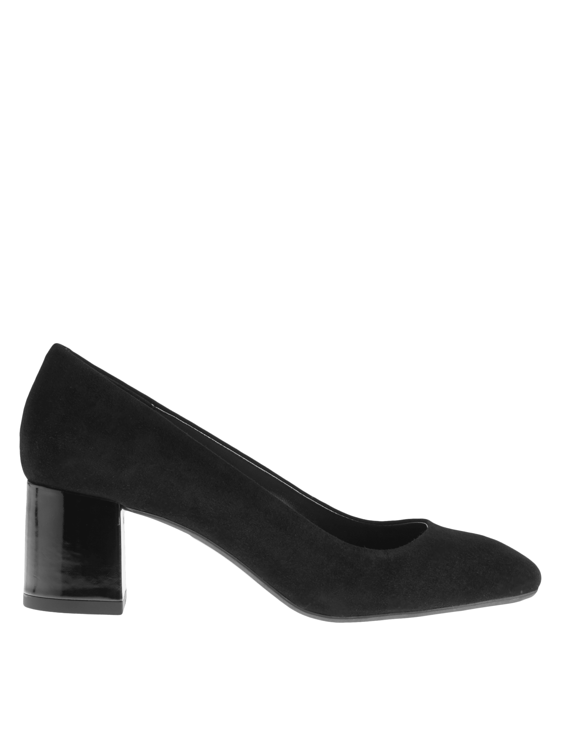 Suede Block Heel Square Toe Court Shoes M S Collection M S