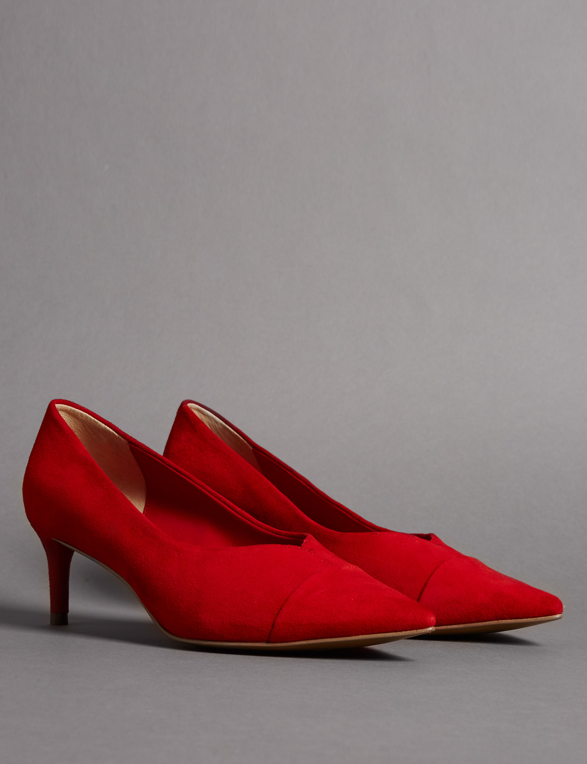 Suede Kitten Heel Court Shoes Image 2 of 7