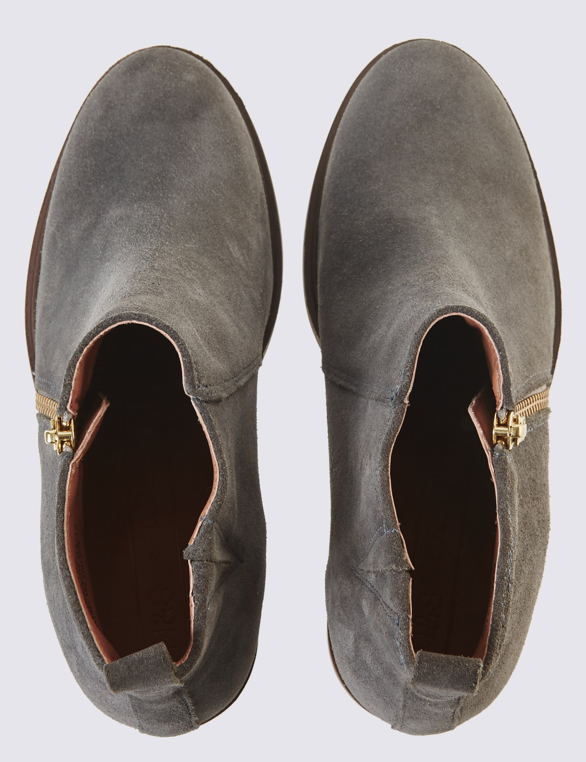 Suede Block Heel Ankle Boots Image 2 of 7