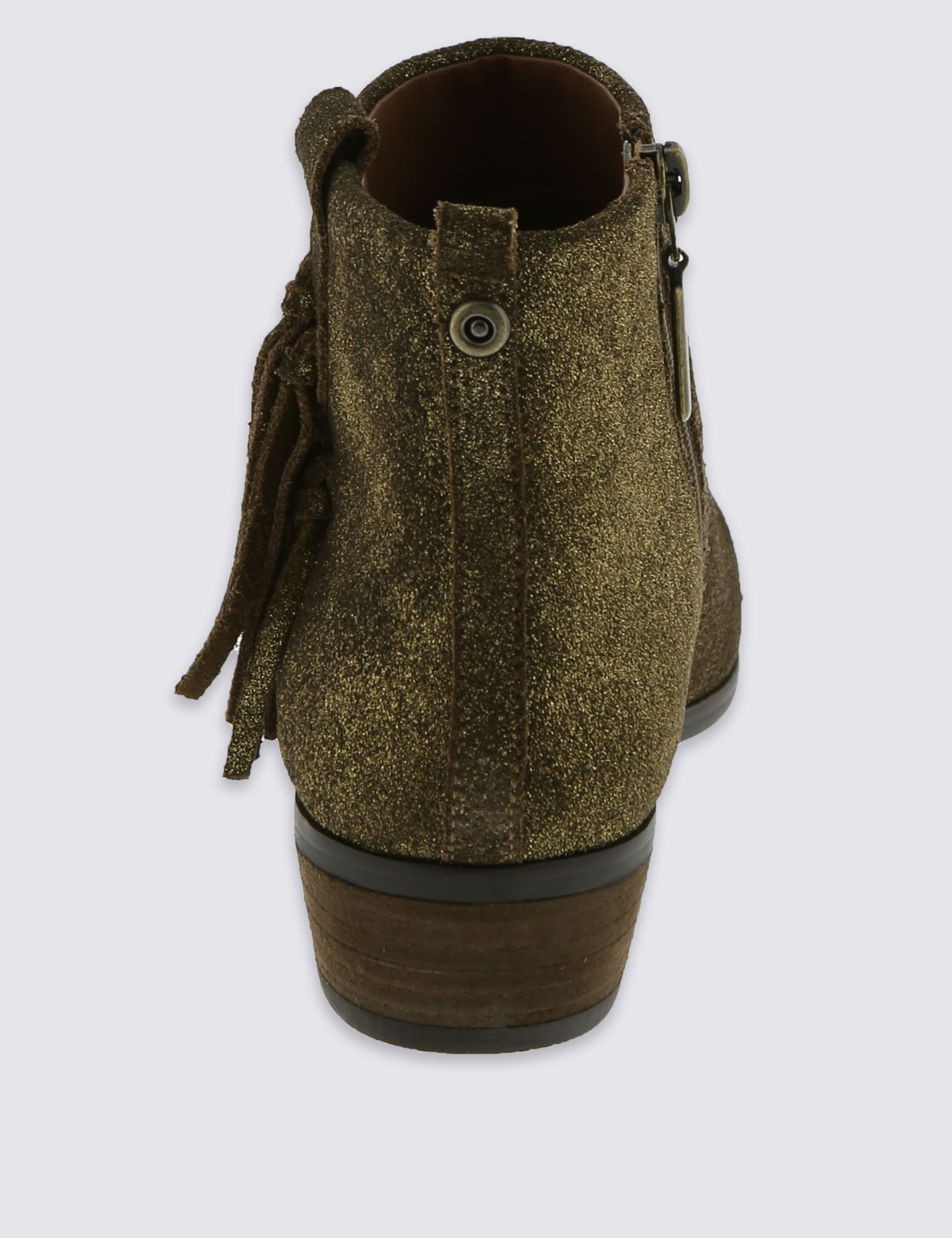 Stain Away™ Suede Tassel Ankle Boots with Insolia Flex® Image 2 of 5