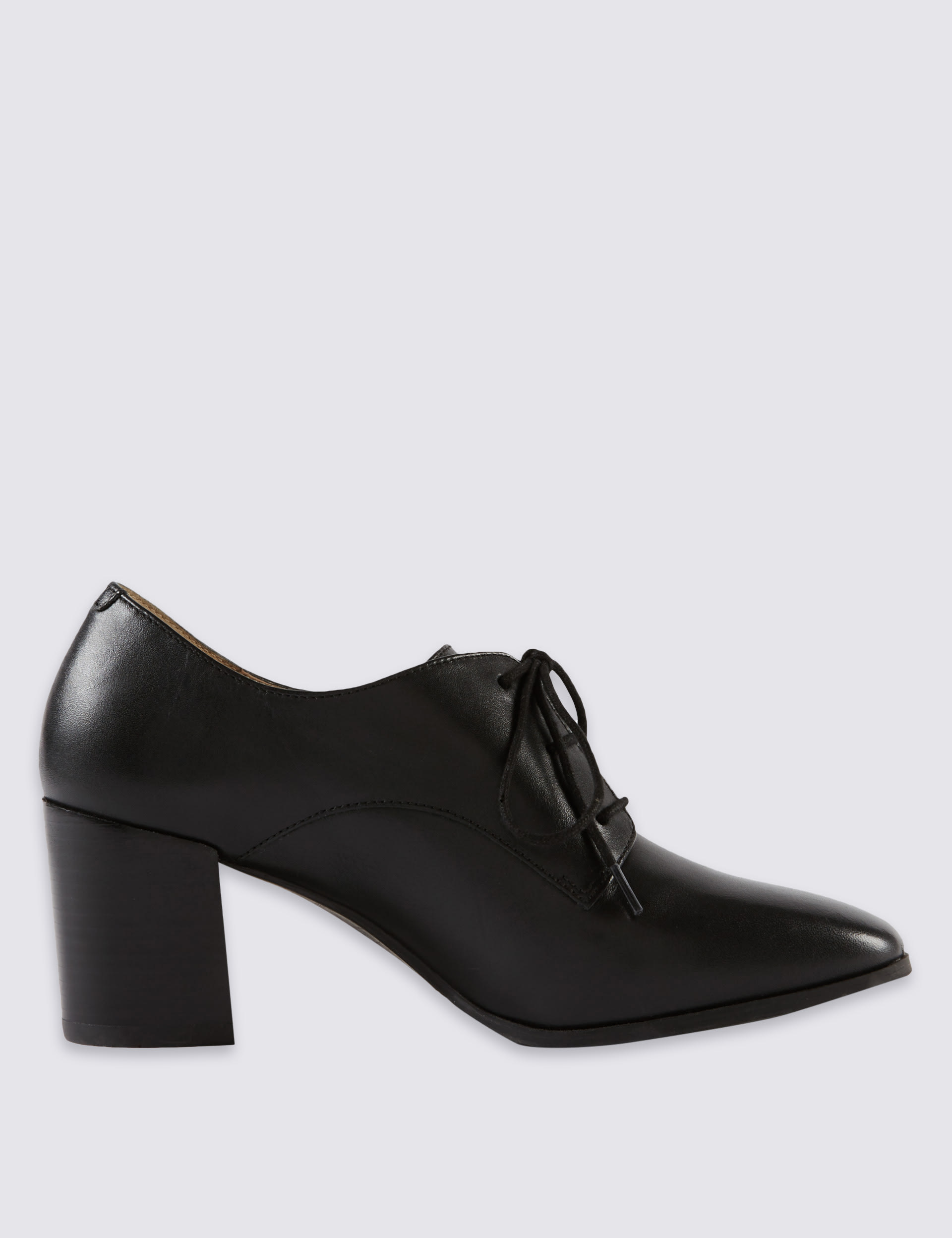 Leather Square Toe Lace Up Shoe Boots Image 2 of 6