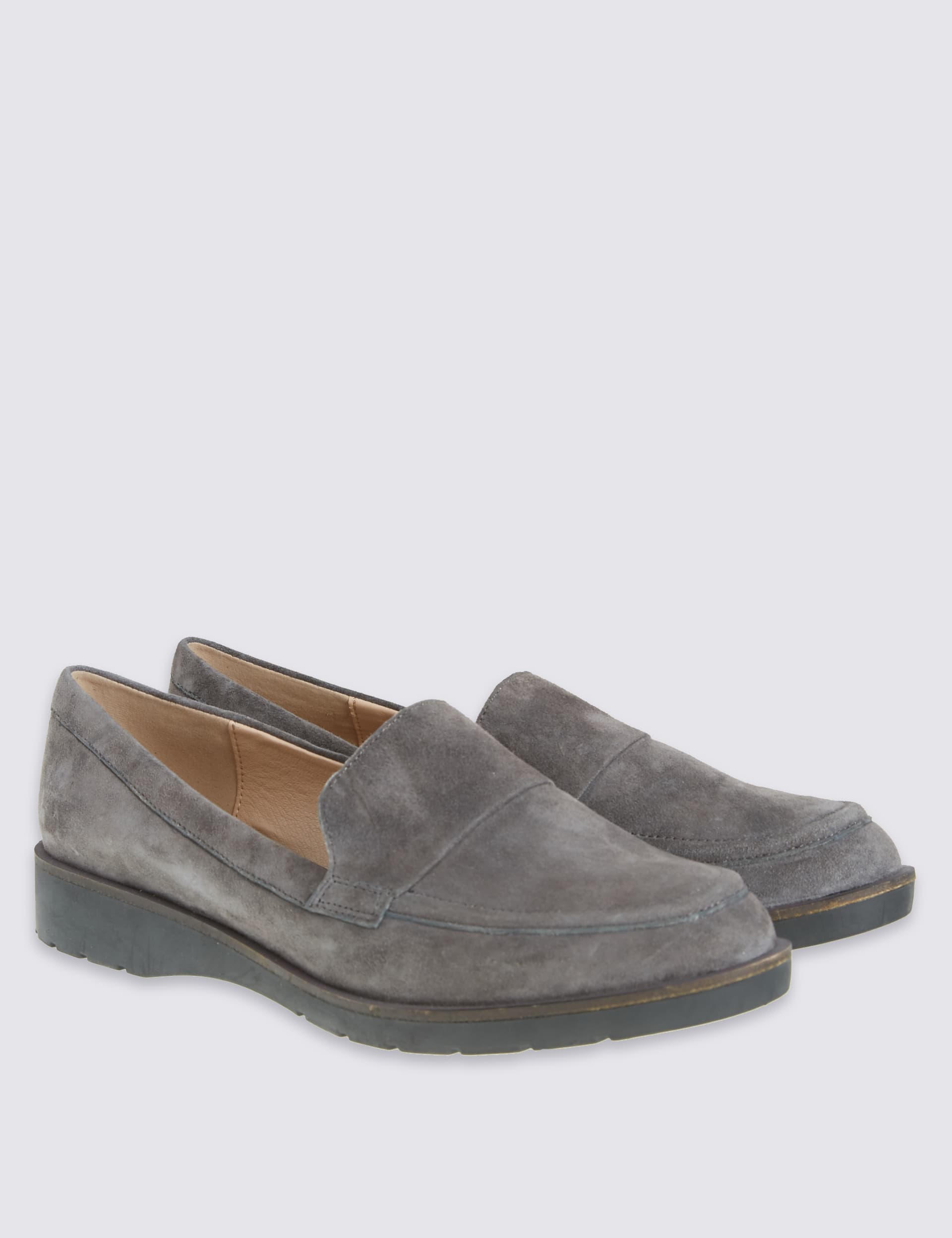 Leather Block Heel Modern Loafers Image 2 of 7