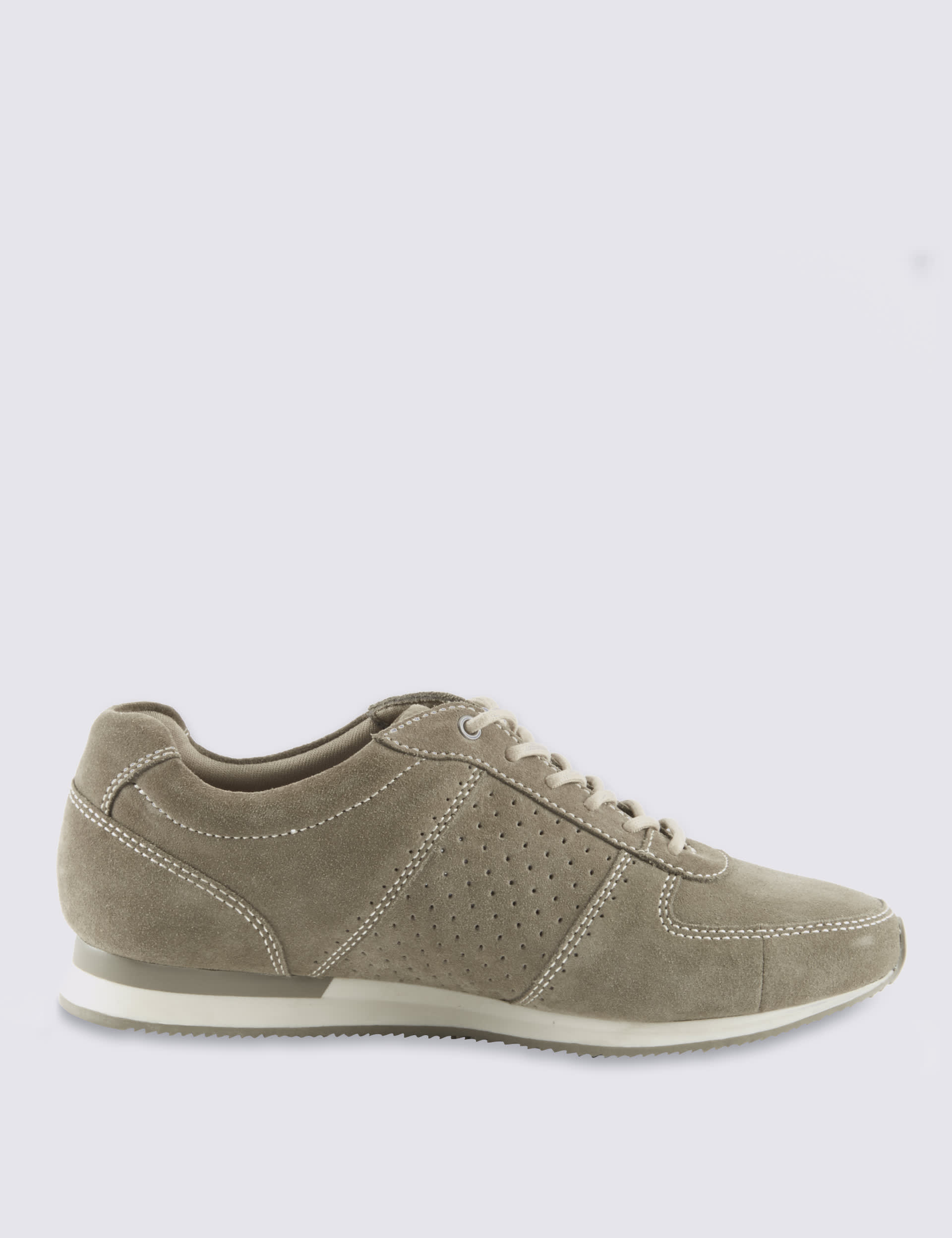 Stain Away™ Suede Perforated Trainers Image 2 of 5
