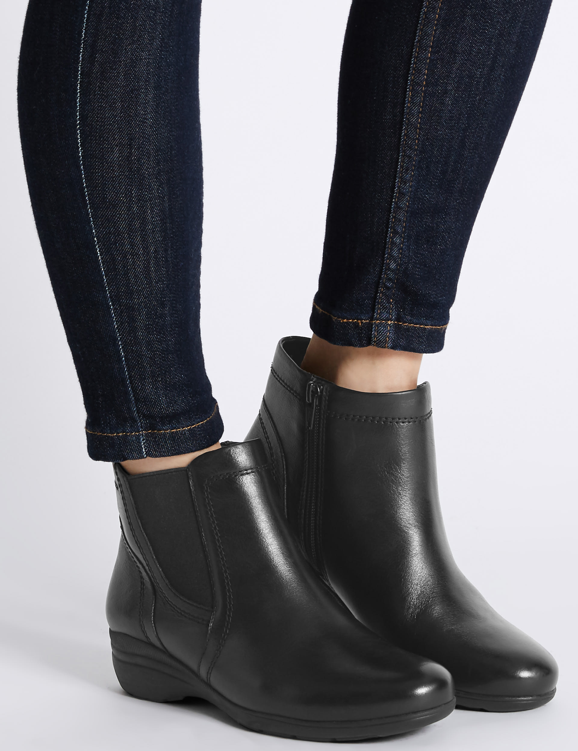 Leather Chelsea Ankle Boots with Footglove M S Collection M S