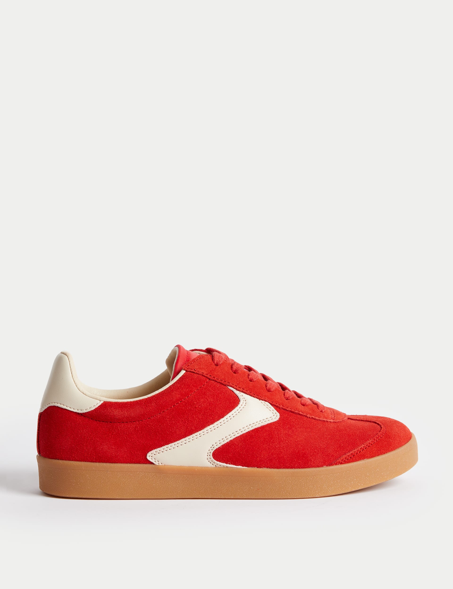 Suede Lace Up Side Detail Trainers