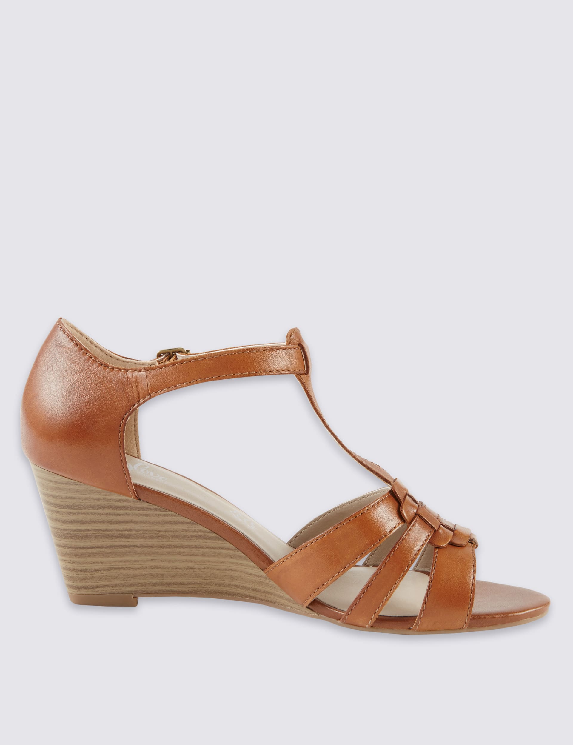 Leather Wedge Gladiator Sandals Image 2 of 6